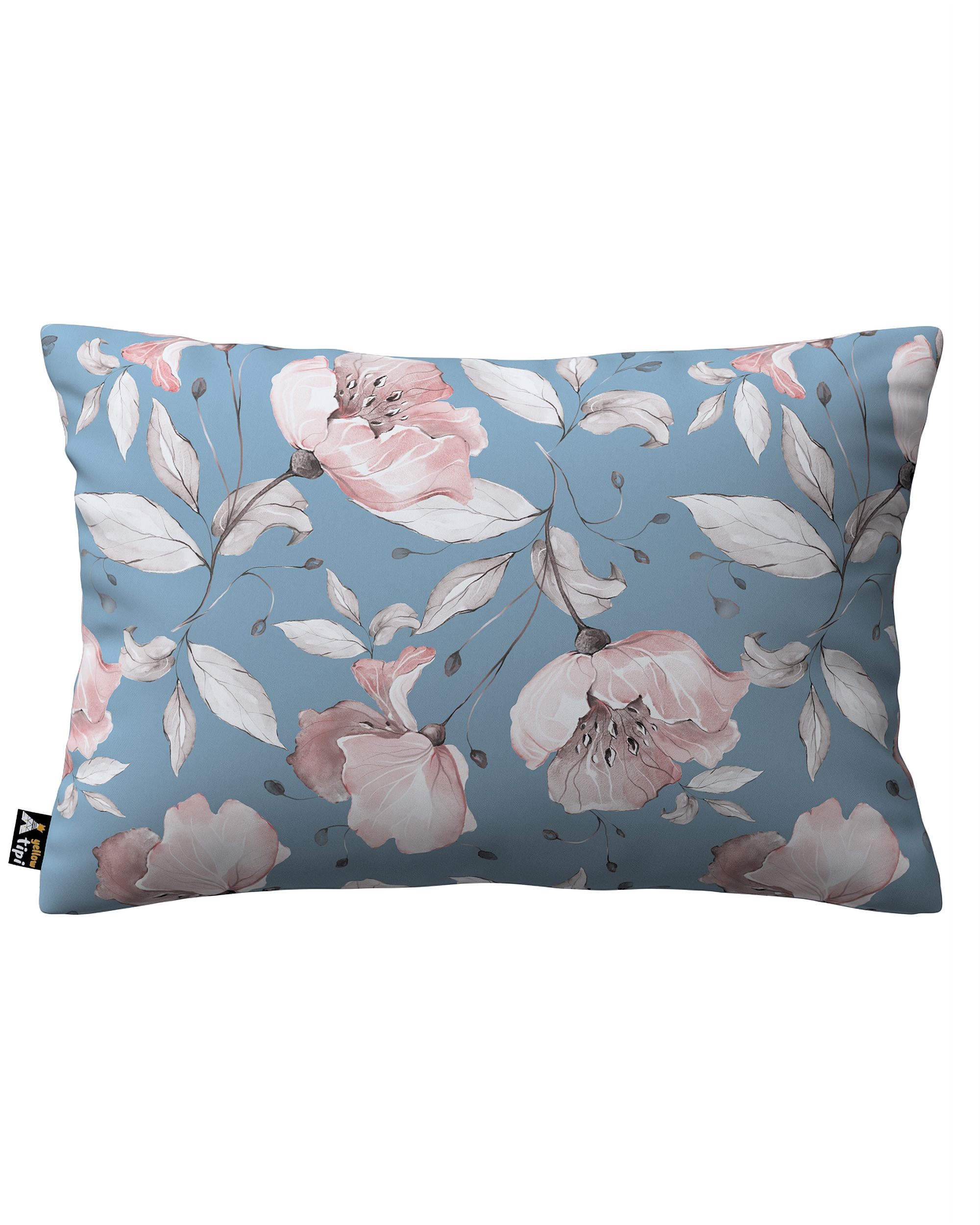 Kinga rectangular cushion cover product colour blue fabric patterned