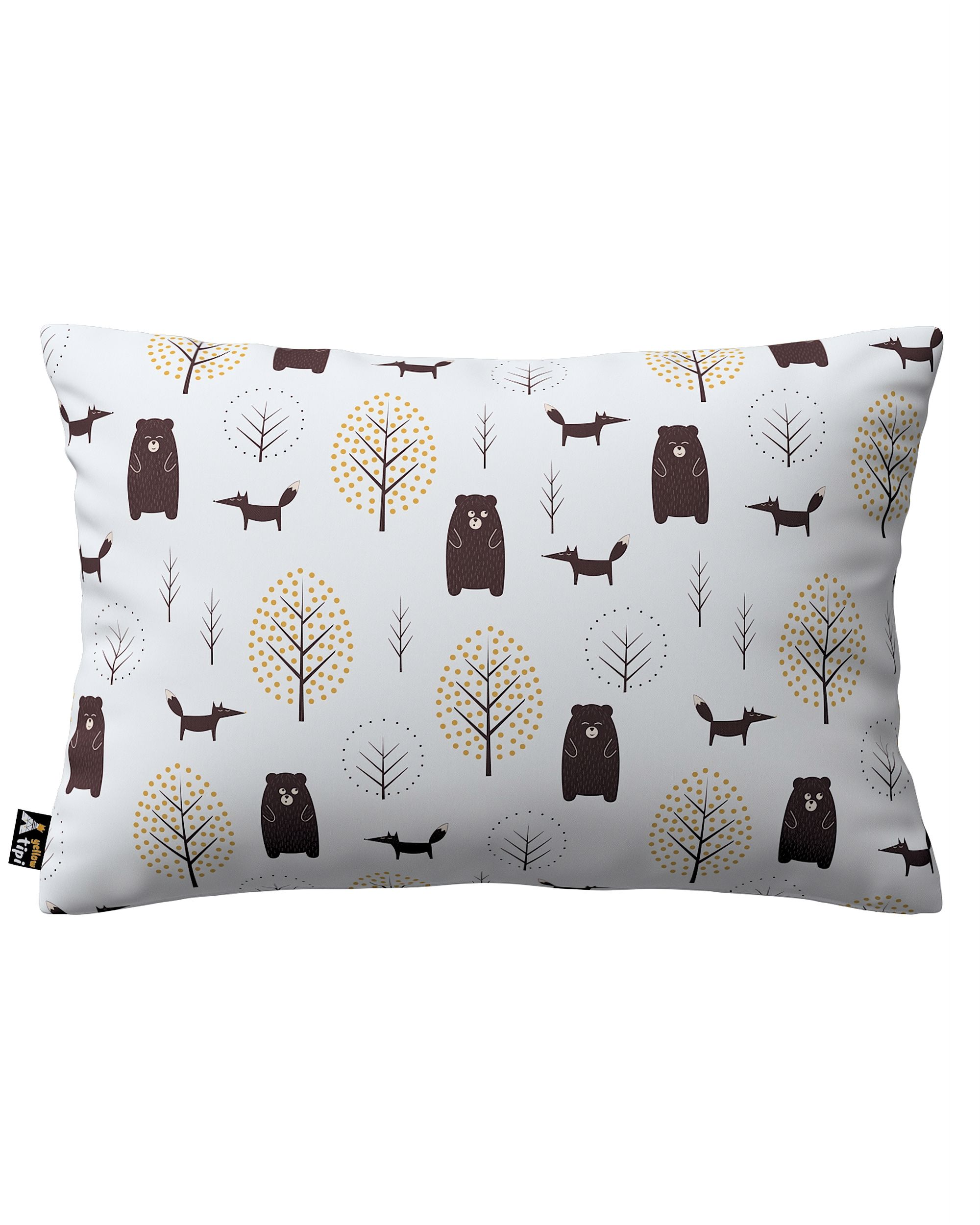 Kinga rectangular cushion cover product colour brown fabric patterned