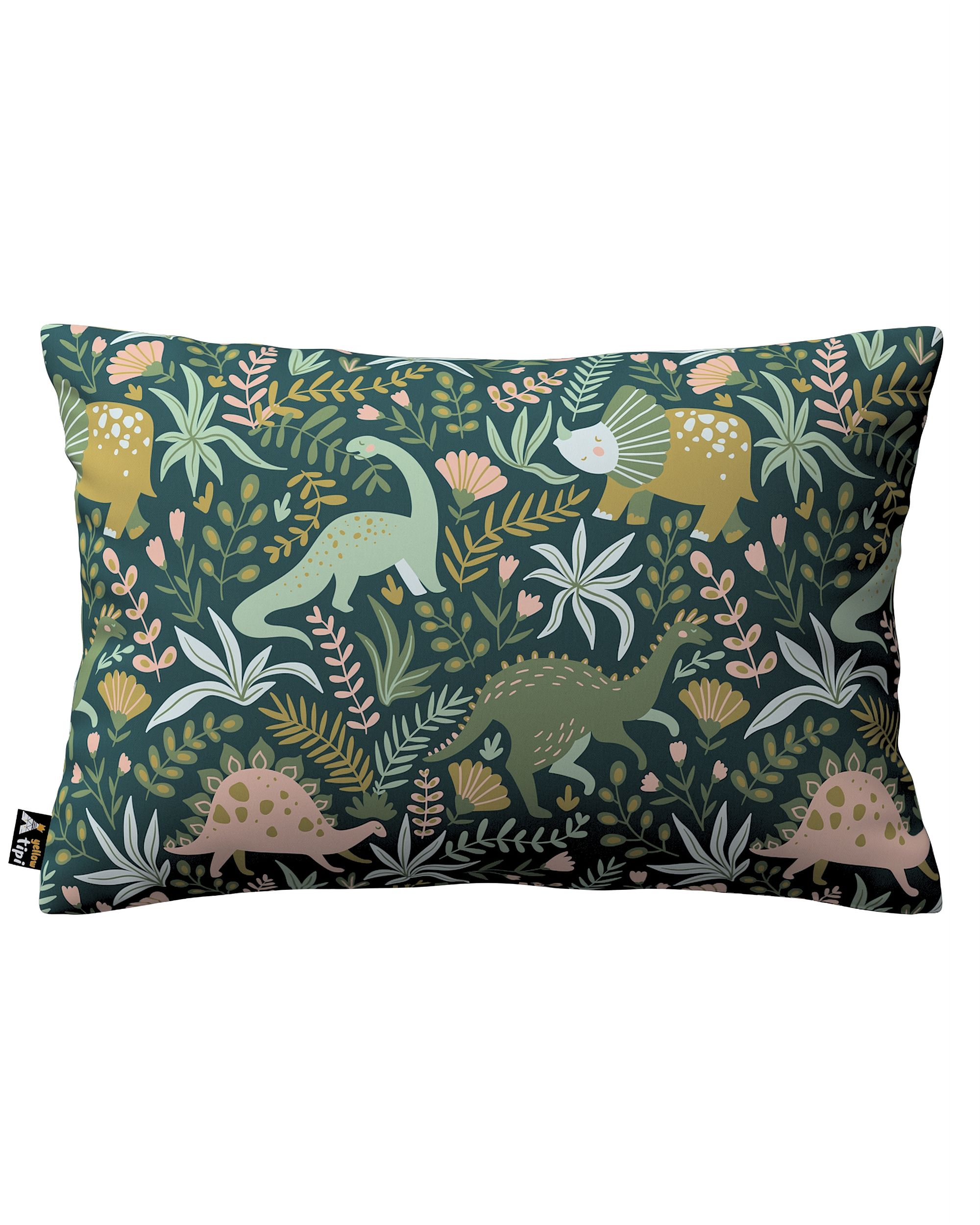 Kinga rectangular cushion cover product colour green fabric patterned