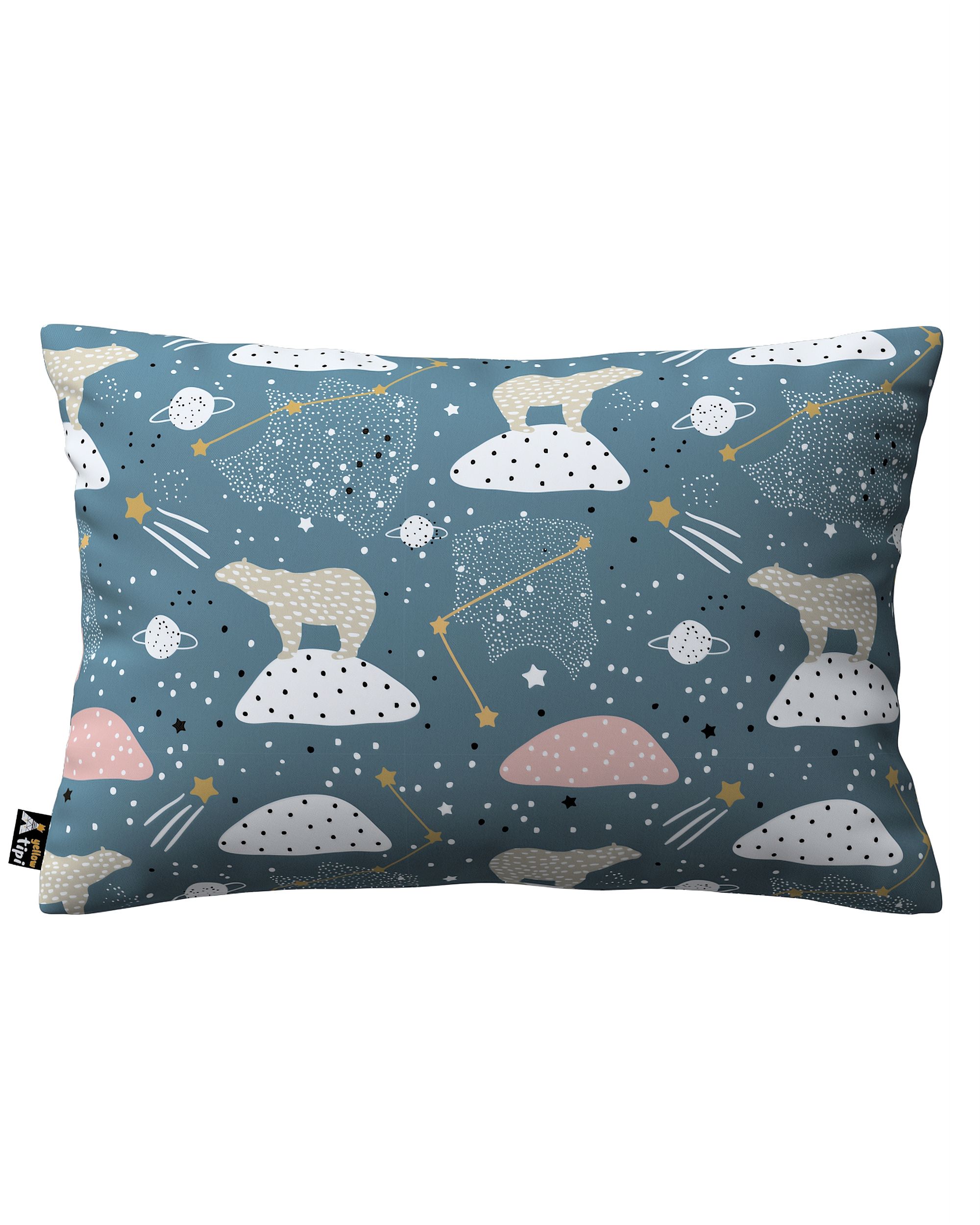 Kinga rectangular cushion cover product colour blue fabric patterned
