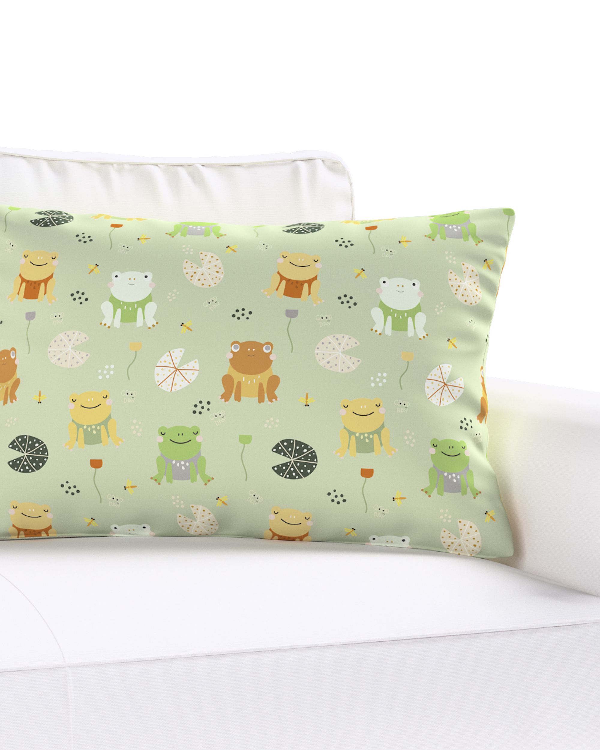 Kinga rectangular cushion cover product colour green fabric patterned (hover)