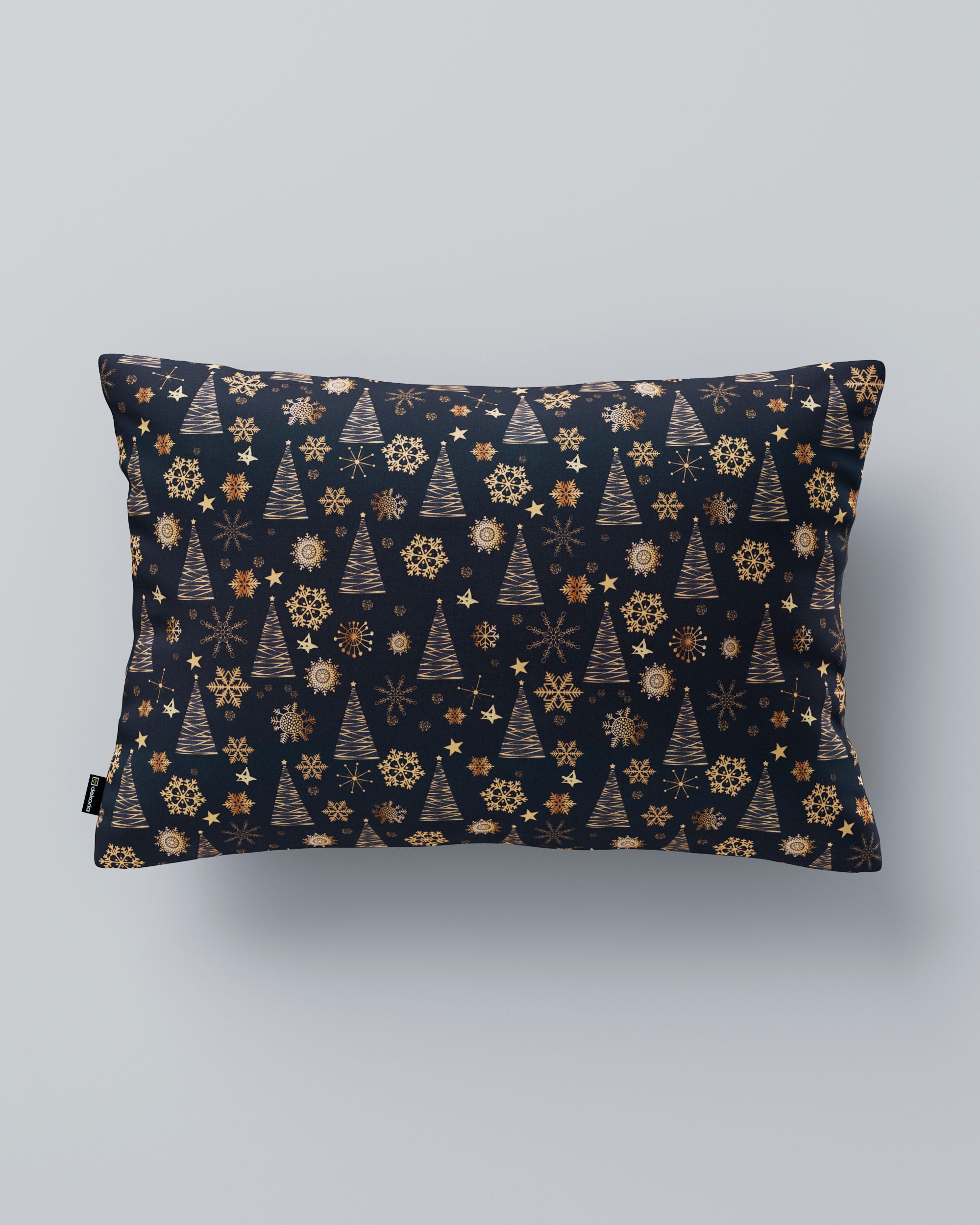 Kinga rectangular cushion cover product colour navy blue fabric patterned (hover)