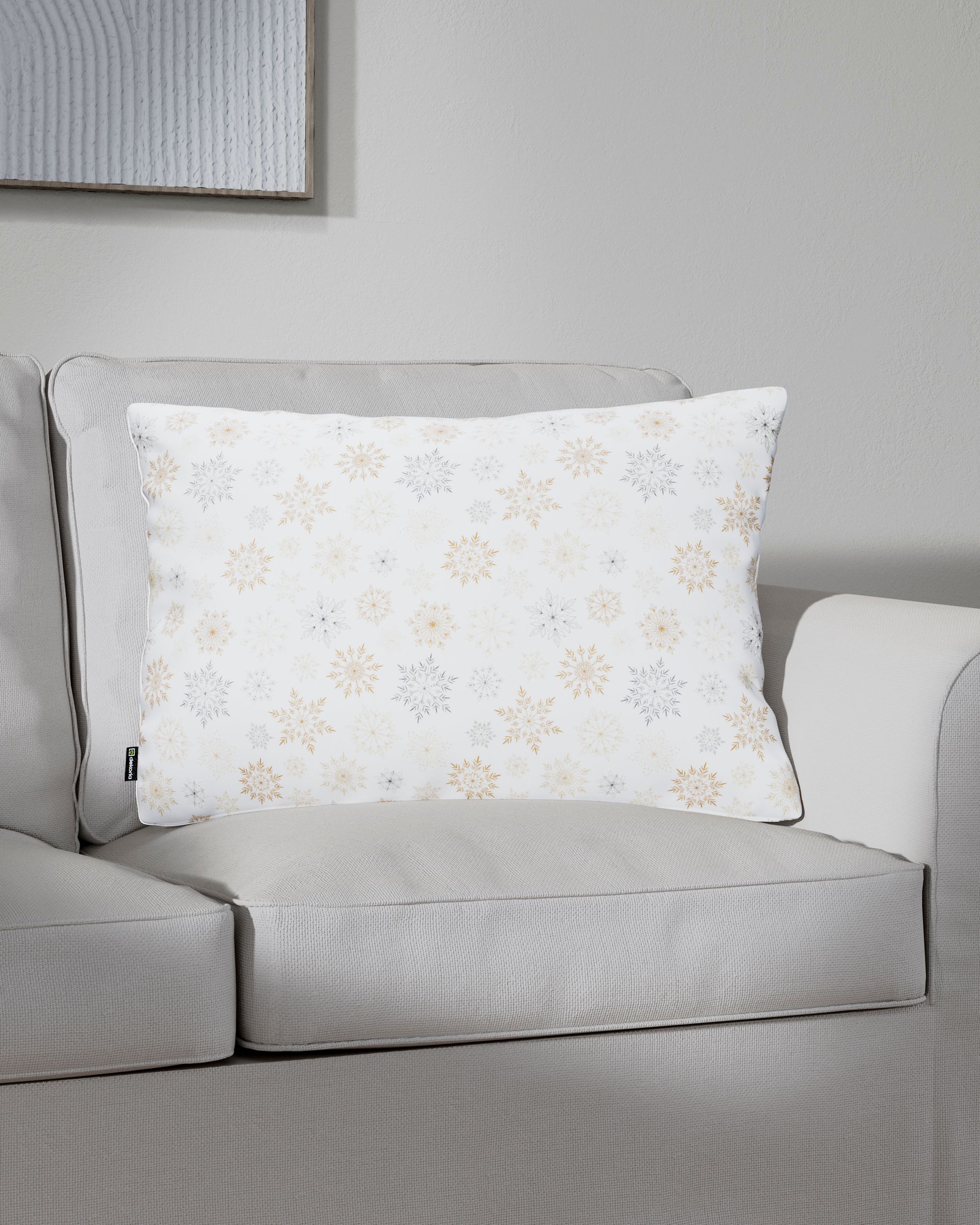 Kinga rectangular cushion cover product colour white fabric patterned