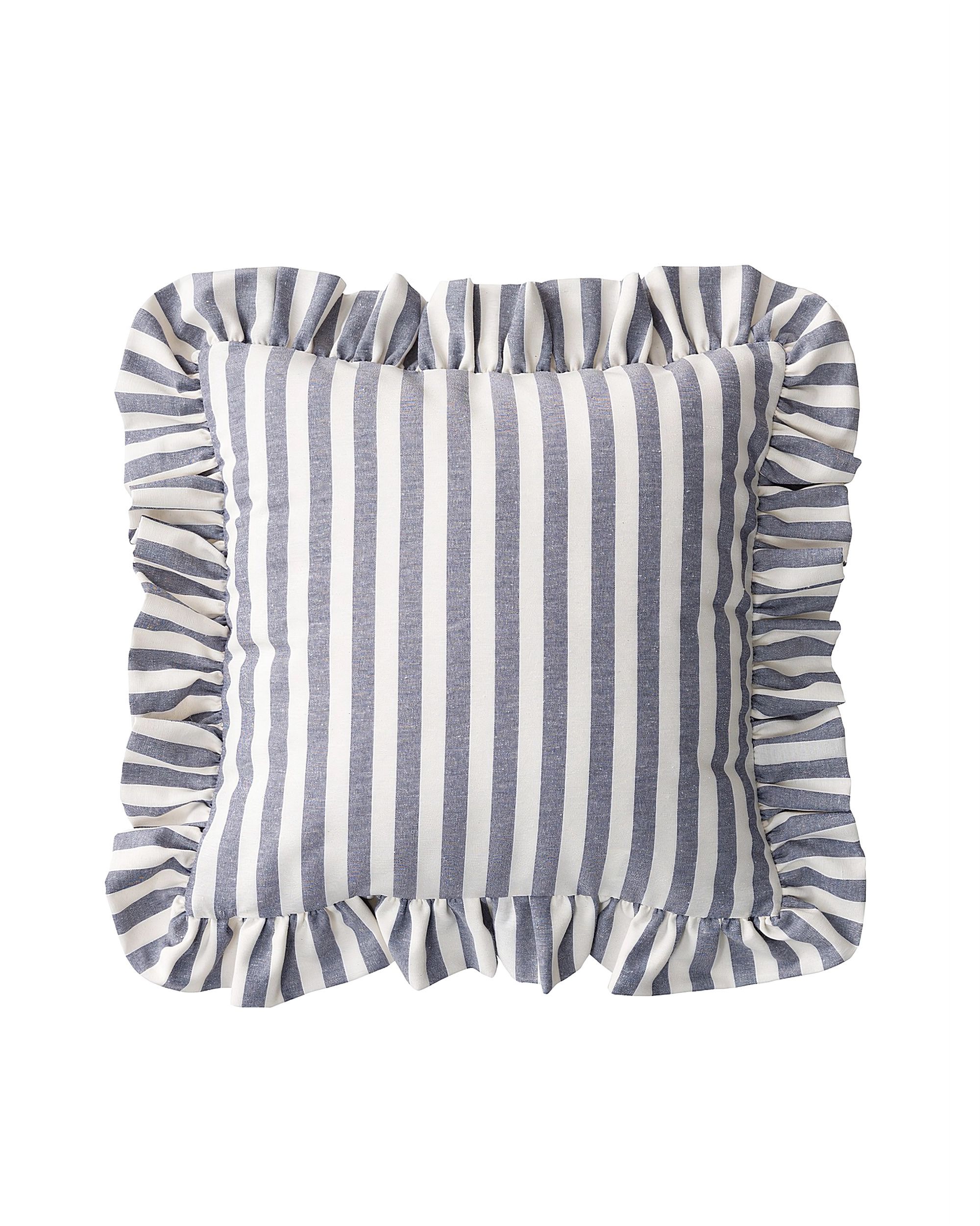 Paula pillowcase with frill product colour navy blue fabric patterned