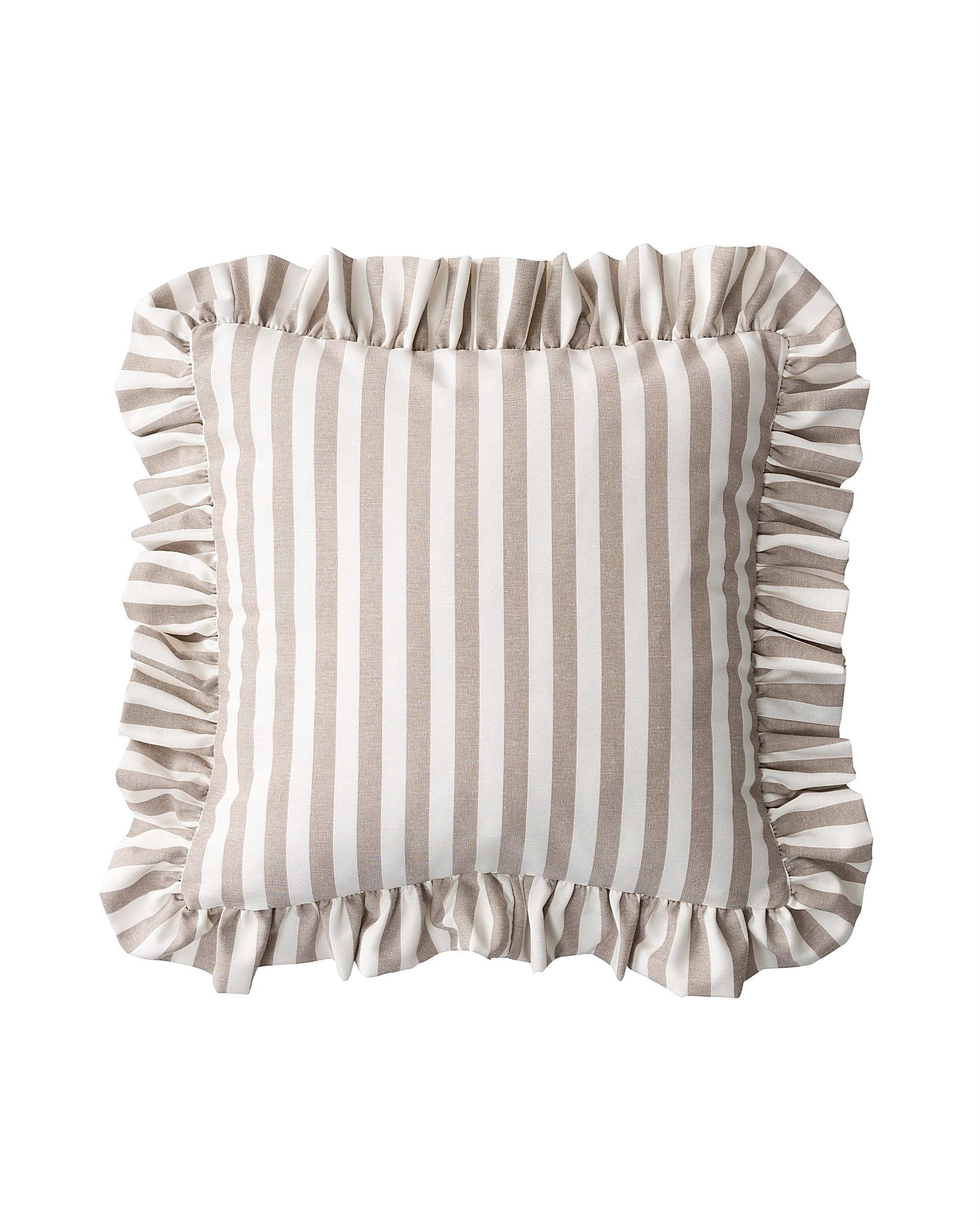 Paula pillowcase with frill product colour beige fabric patterned