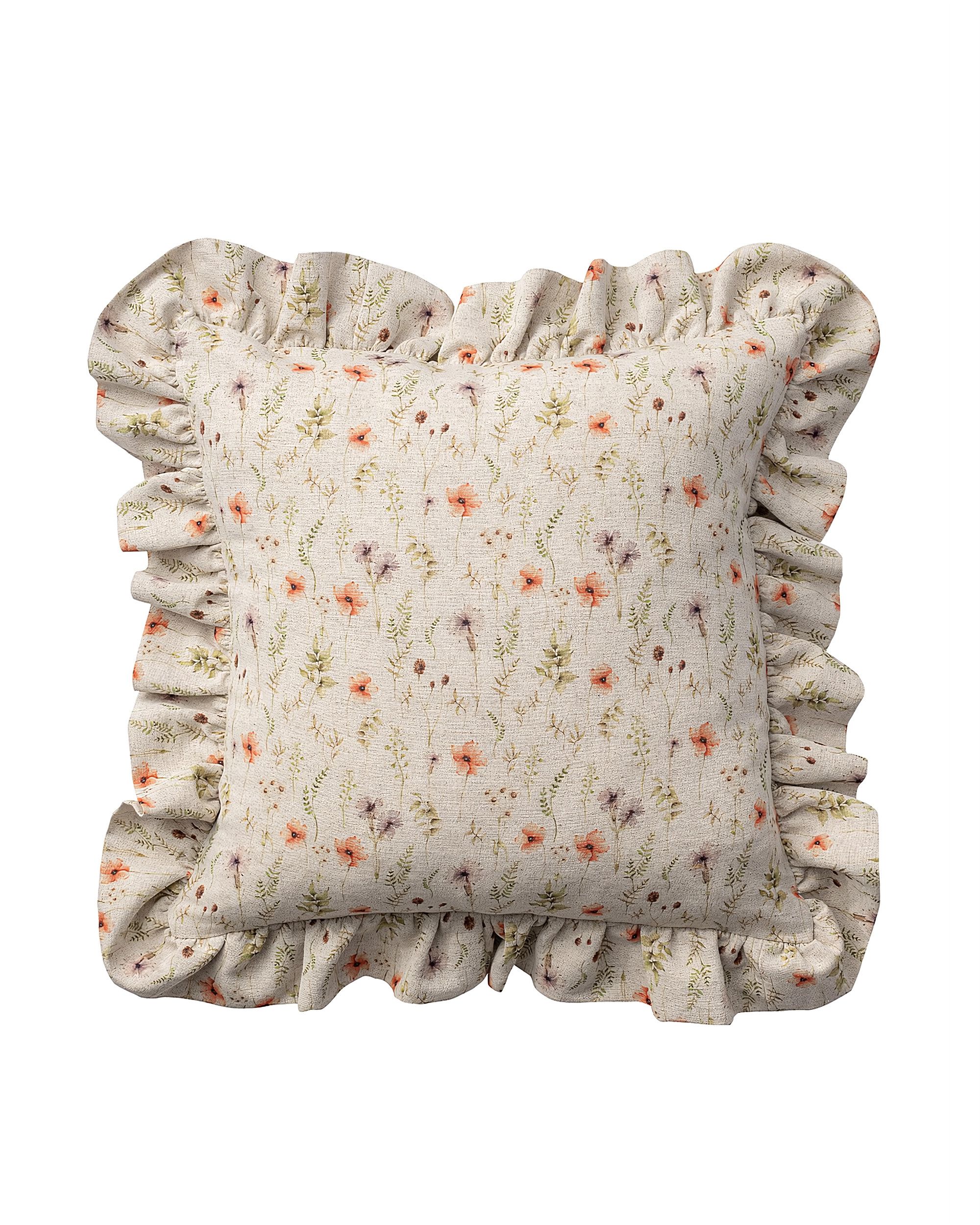 Paula pillowcase with frill product colour multicolour fabric structured, patterned