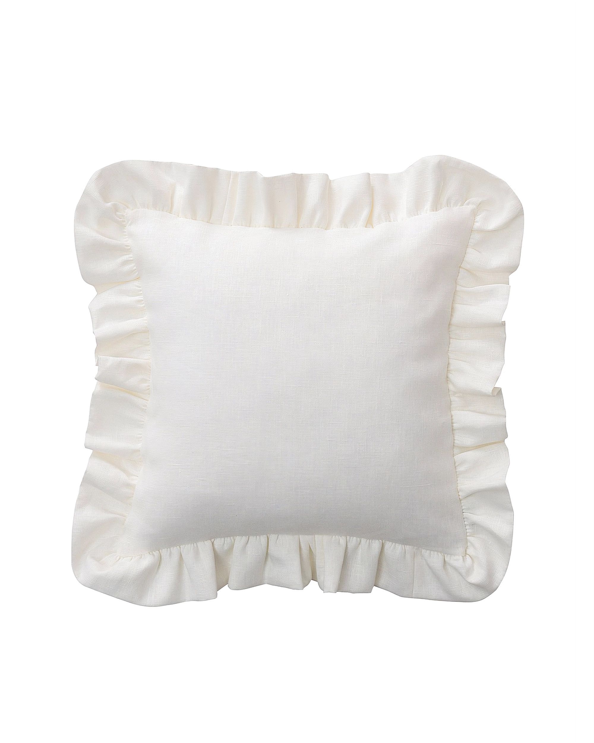 Paula pillowcase with frill product colour white fabric semi-sheer, structured