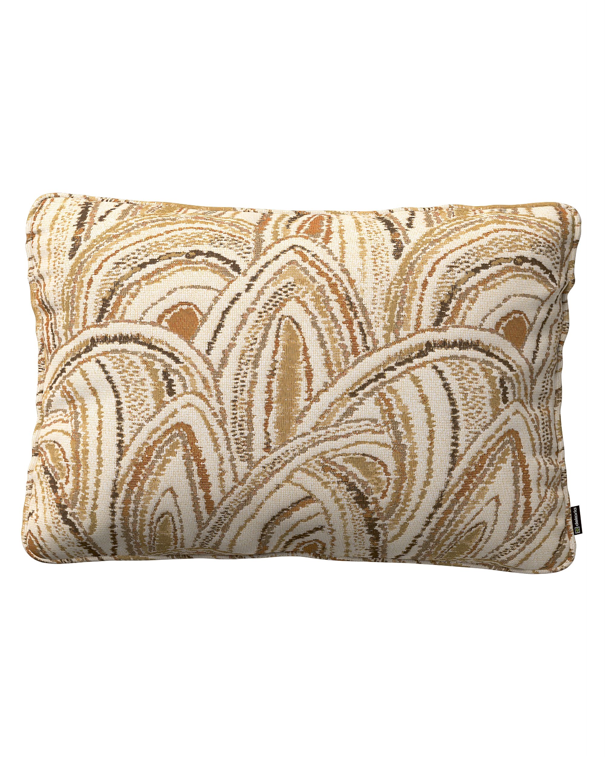 Gabi piped cushion cover 60x40cm product colour beige fabric structured, patterned