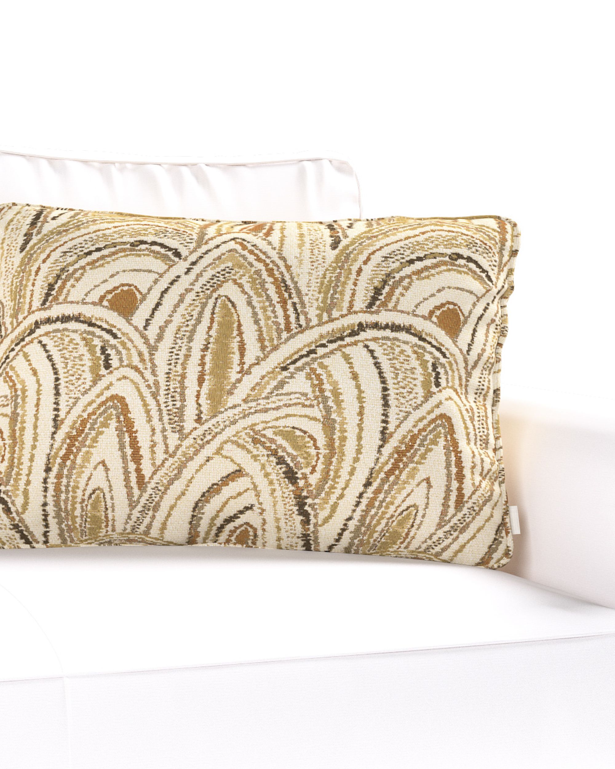 Gabi piped cushion cover 60x40cm product colour beige fabric structured, patterned (hover)