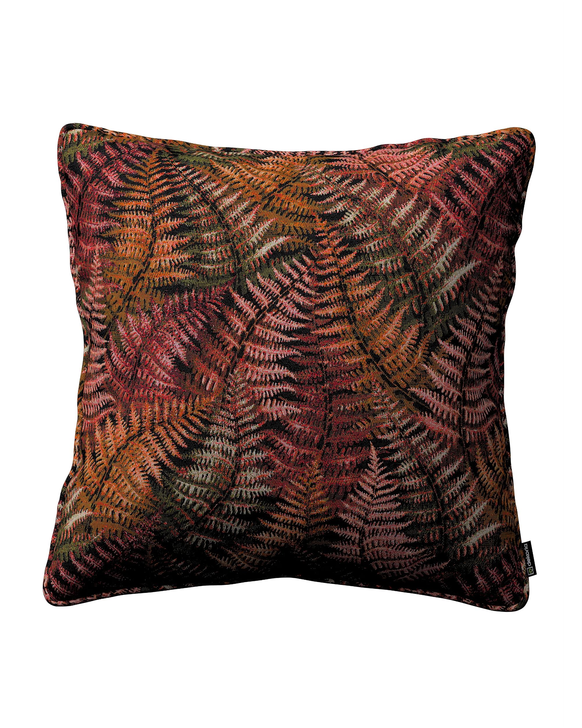 Gabi piped cushion cover product colour burgundy fabric structured, patterned
