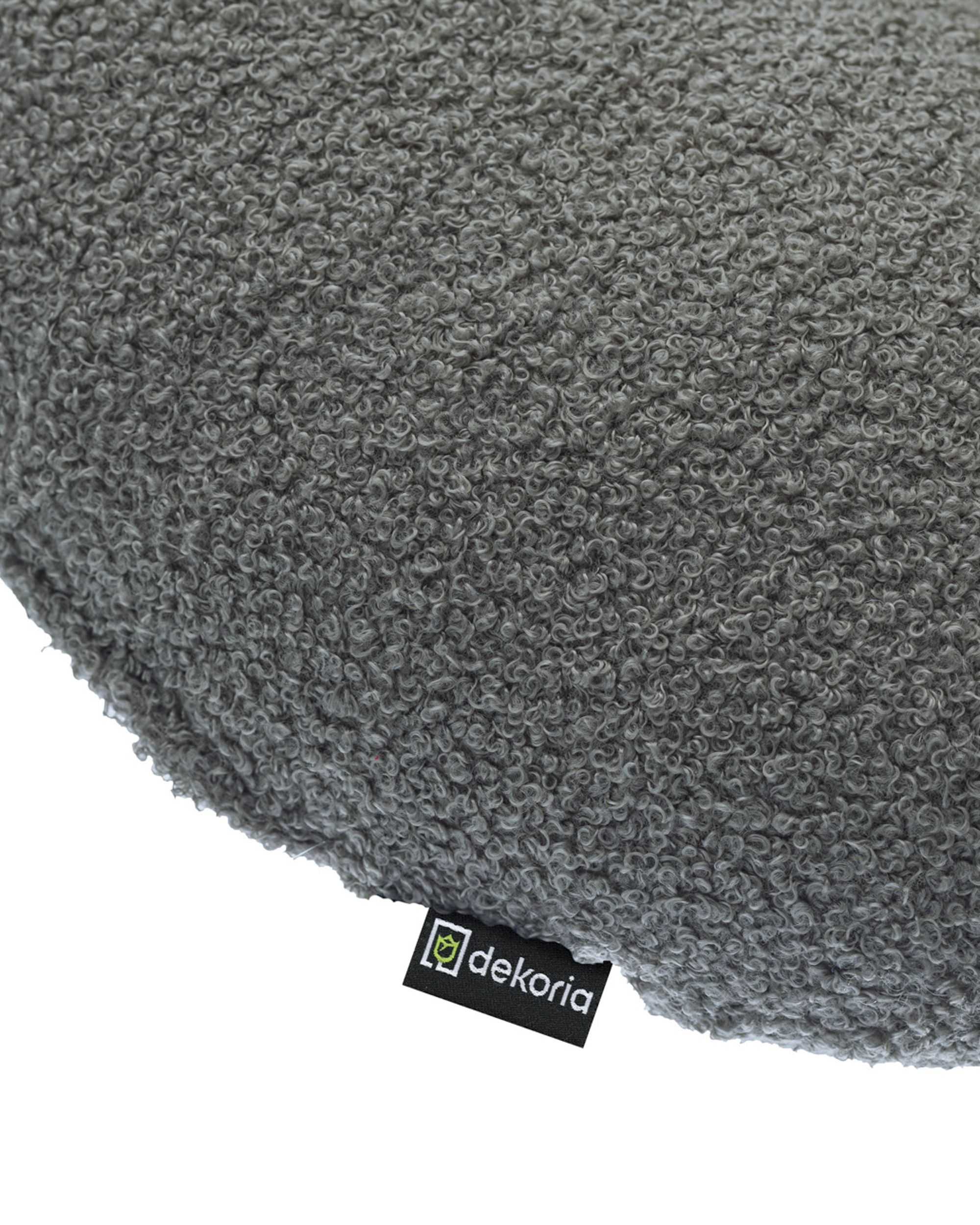 Round pillow with button product colour grey fabric structured (hover)