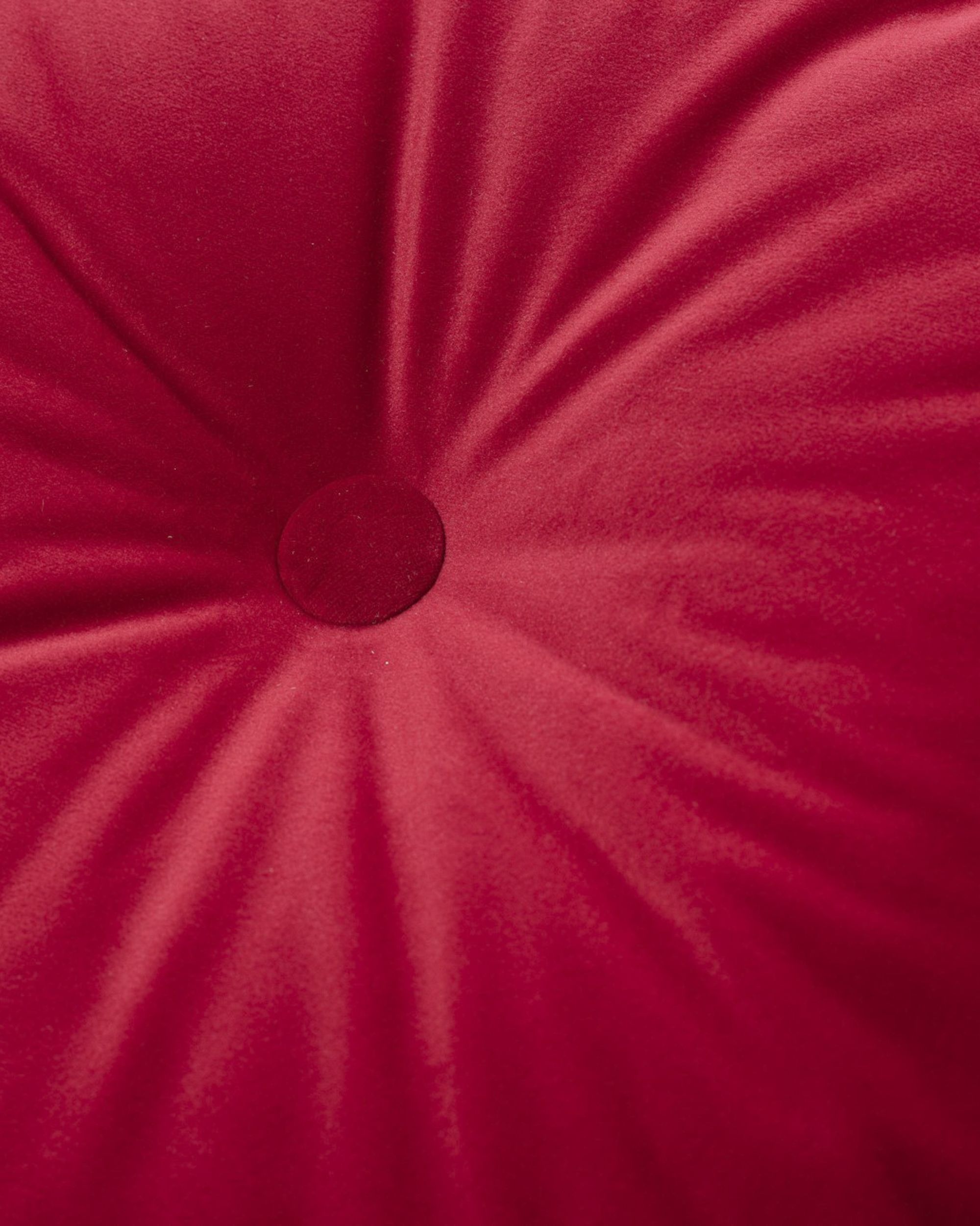 Round pillow with button product colour red fabric gloss, velvet (hover)