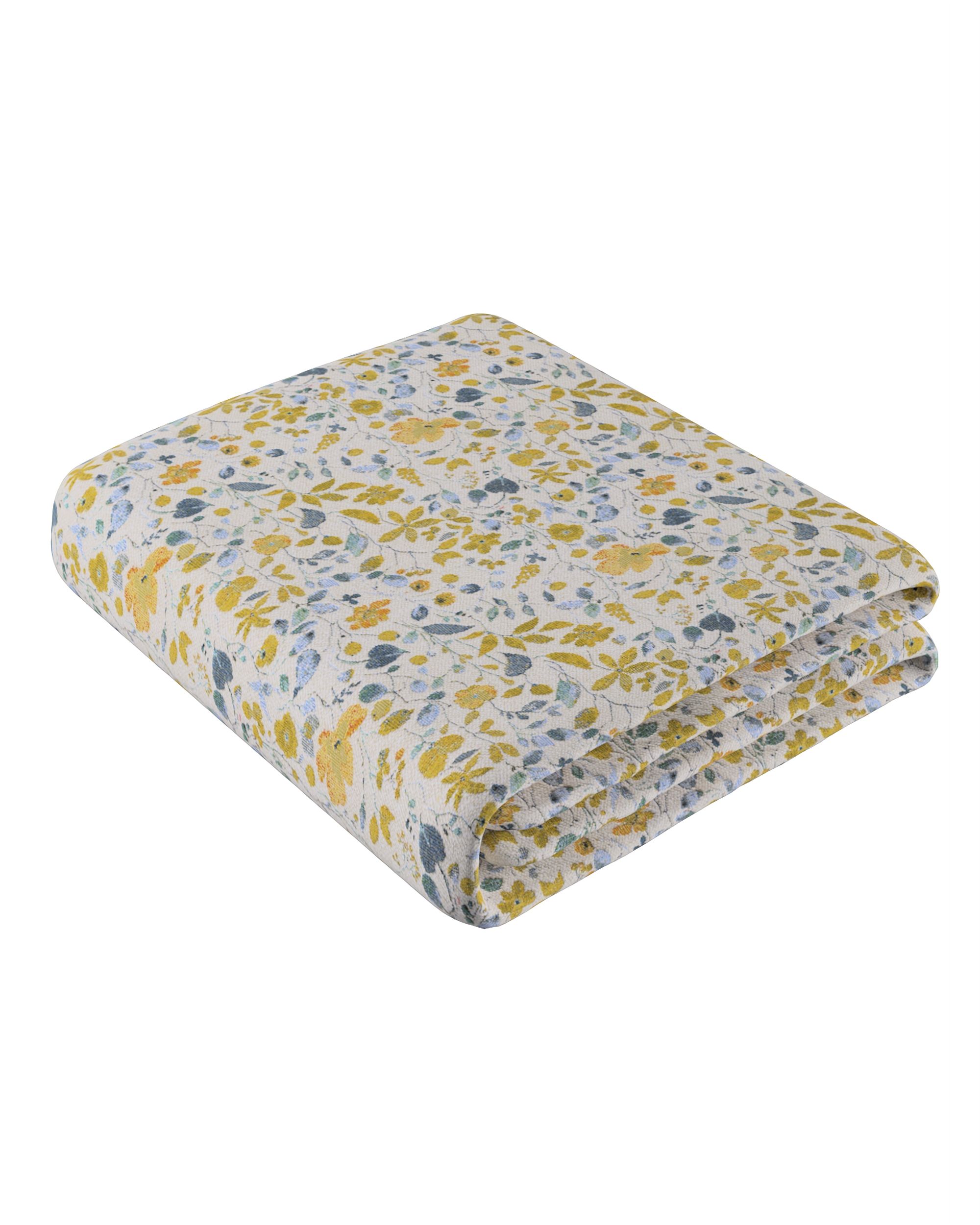 Bedspread throw 220x260 cm product colour yellow fabric structured, patterned