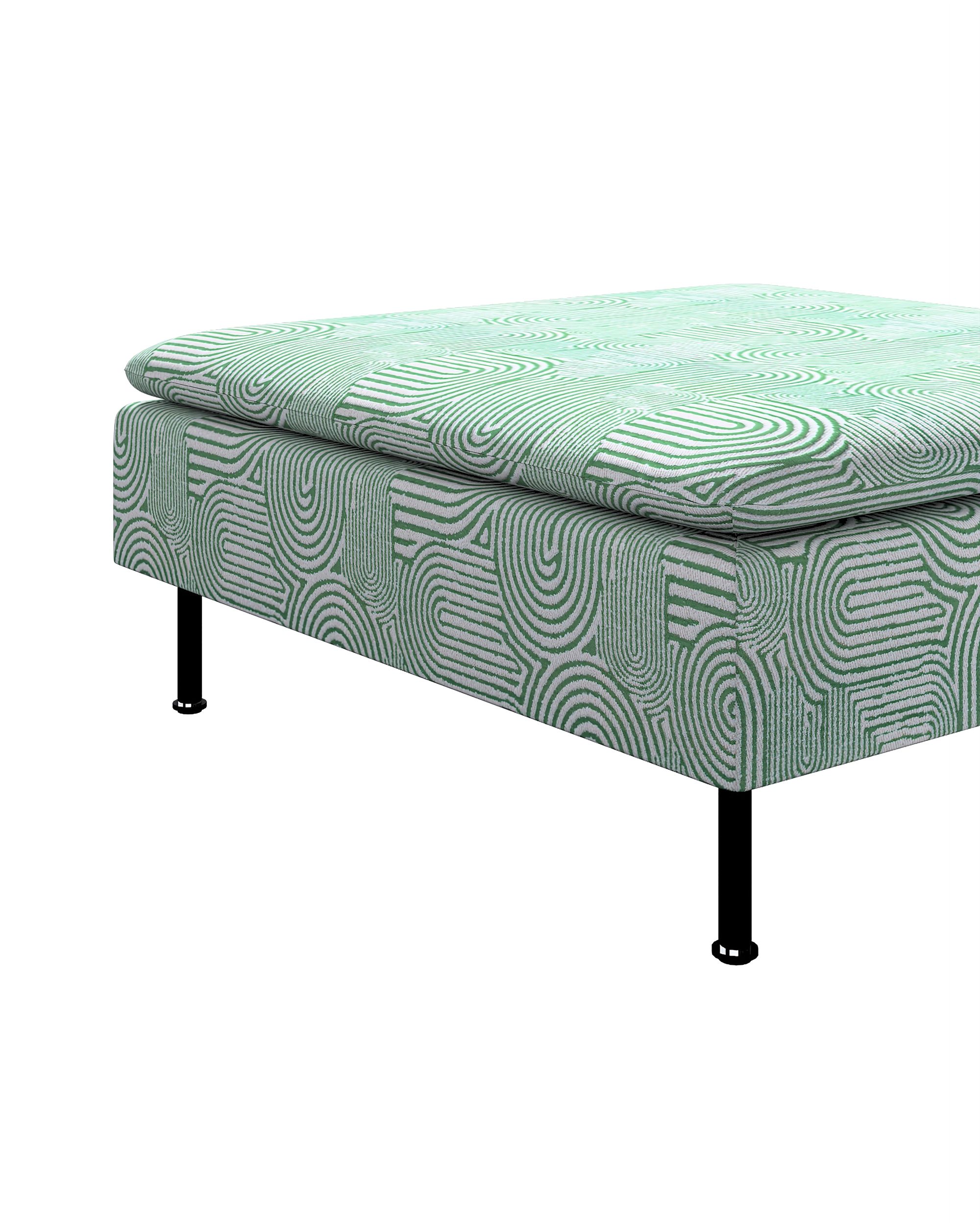 Söderhamn footstool cover product colour green fabric structured, patterned (hover)