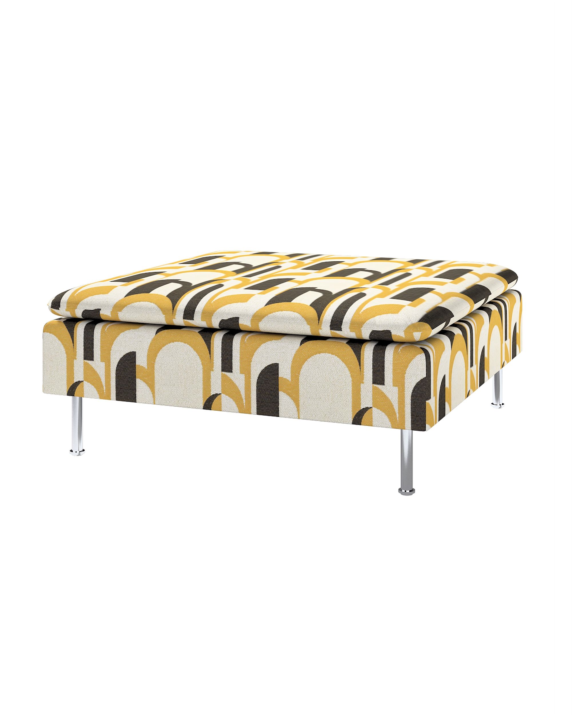Söderhamn footstool cover product colour multicolour fabric structured, patterned