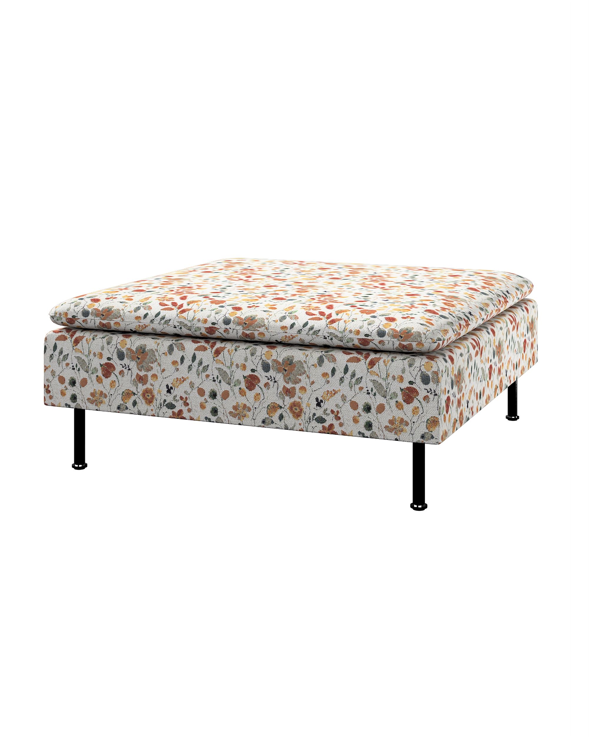 Söderhamn footstool cover product colour orange fabric structured, patterned