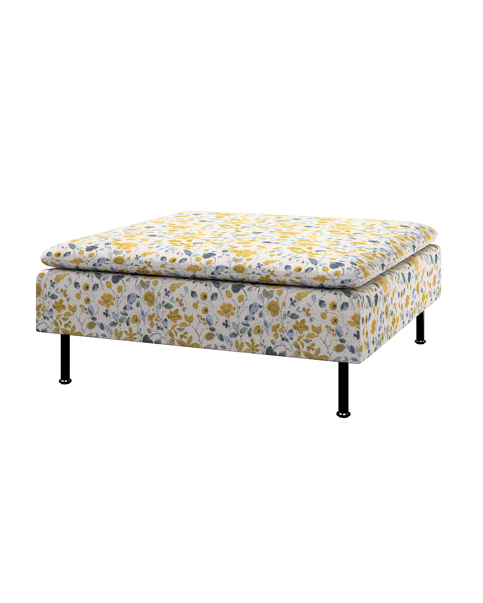 Söderhamn footstool cover product colour yellow fabric structured, patterned
