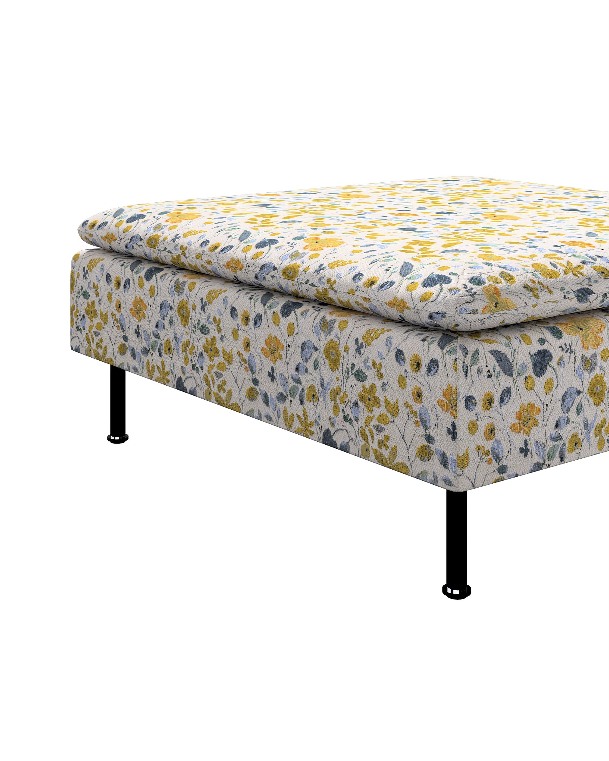 Söderhamn footstool cover product colour yellow fabric structured, patterned (hover)