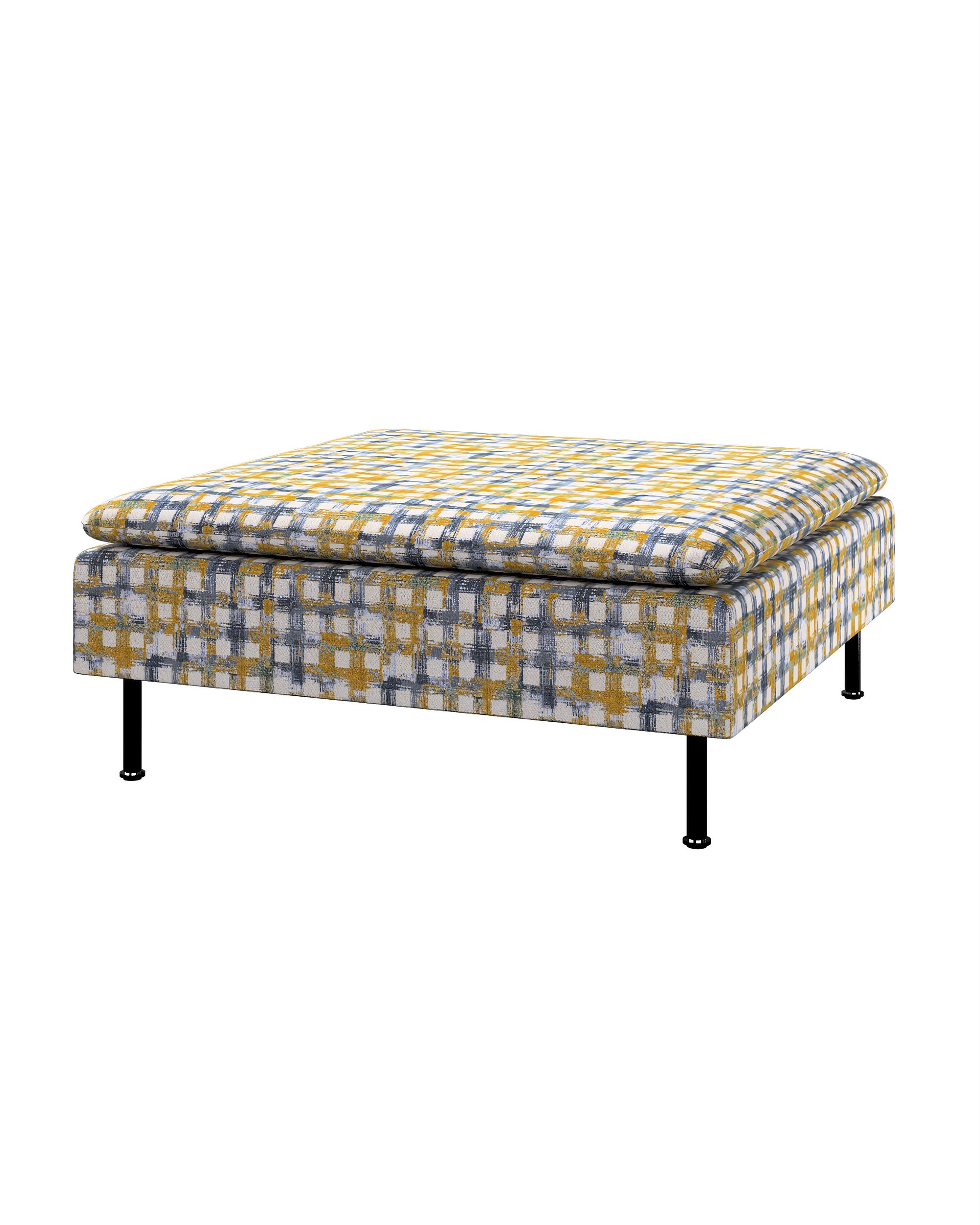 Söderhamn footstool cover product colour blue fabric structured, patterned