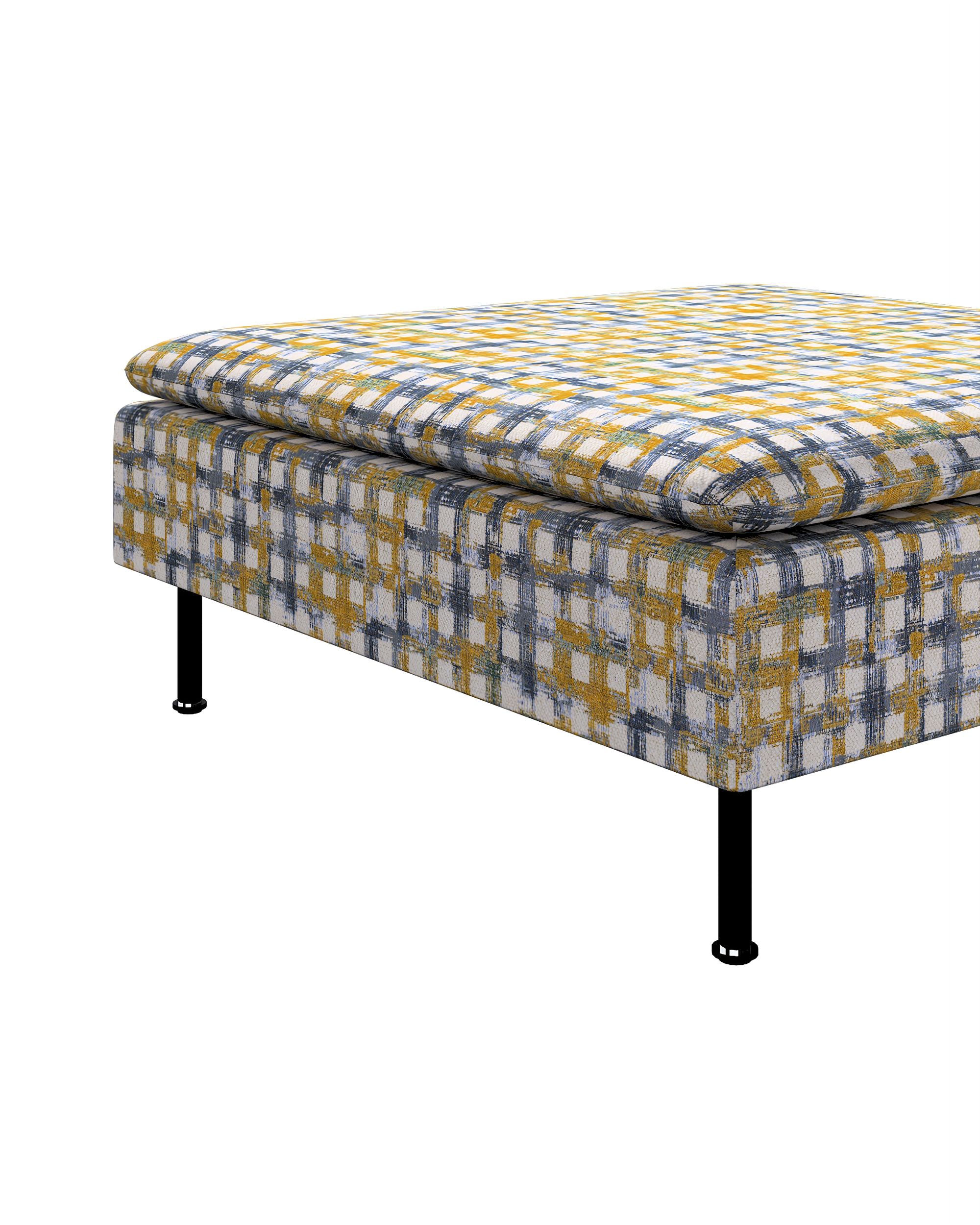 Söderhamn footstool cover product colour blue fabric structured, patterned (hover)