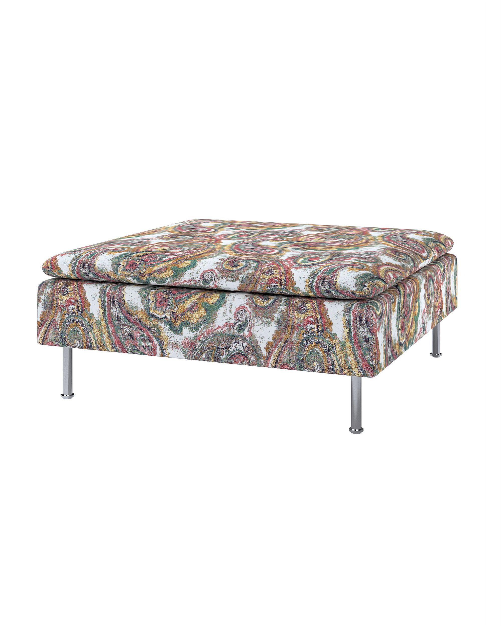 Söderhamn footstool cover product colour multicolour fabric structured, patterned