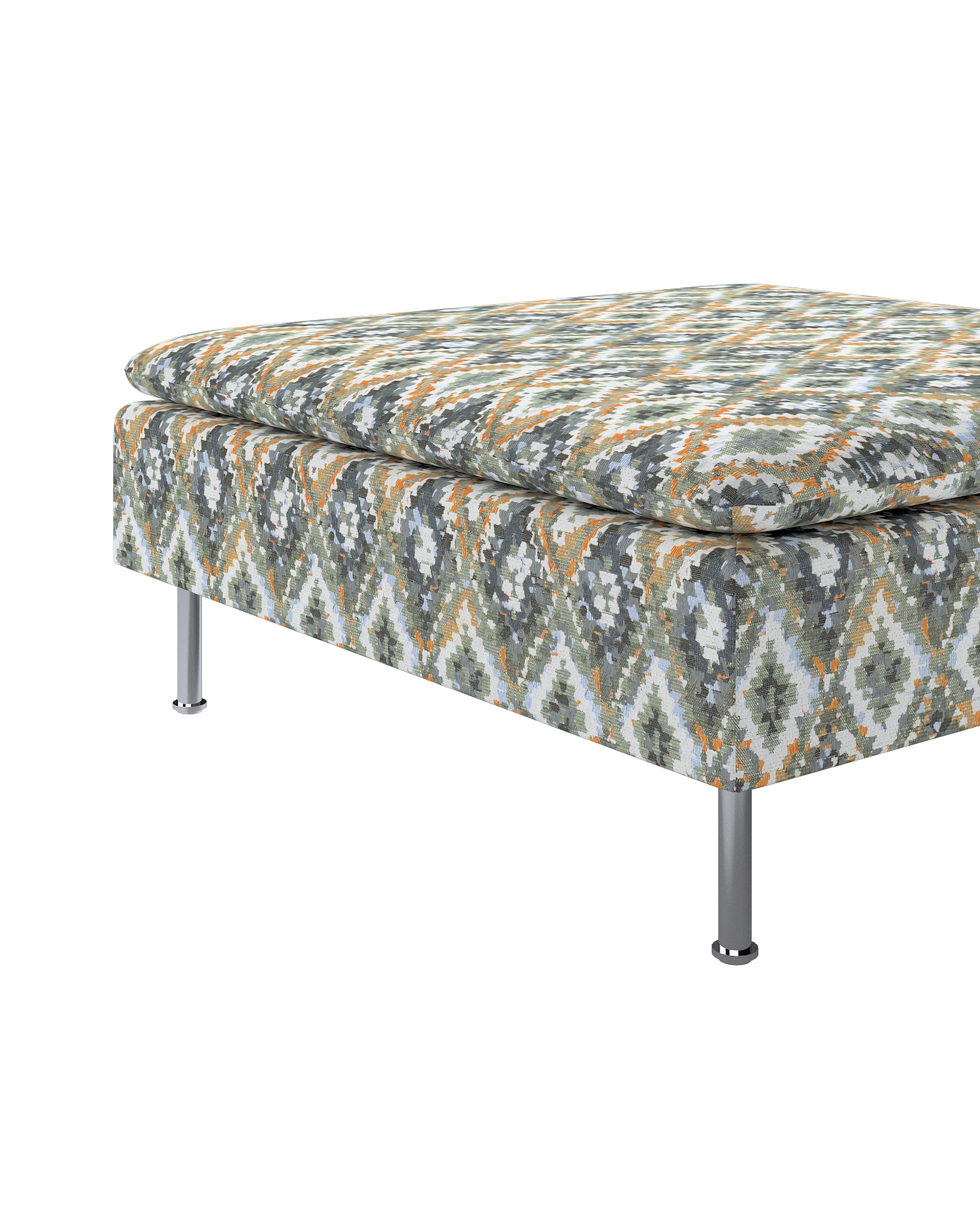 Söderhamn footstool cover product colour blue fabric structured, patterned (hover)