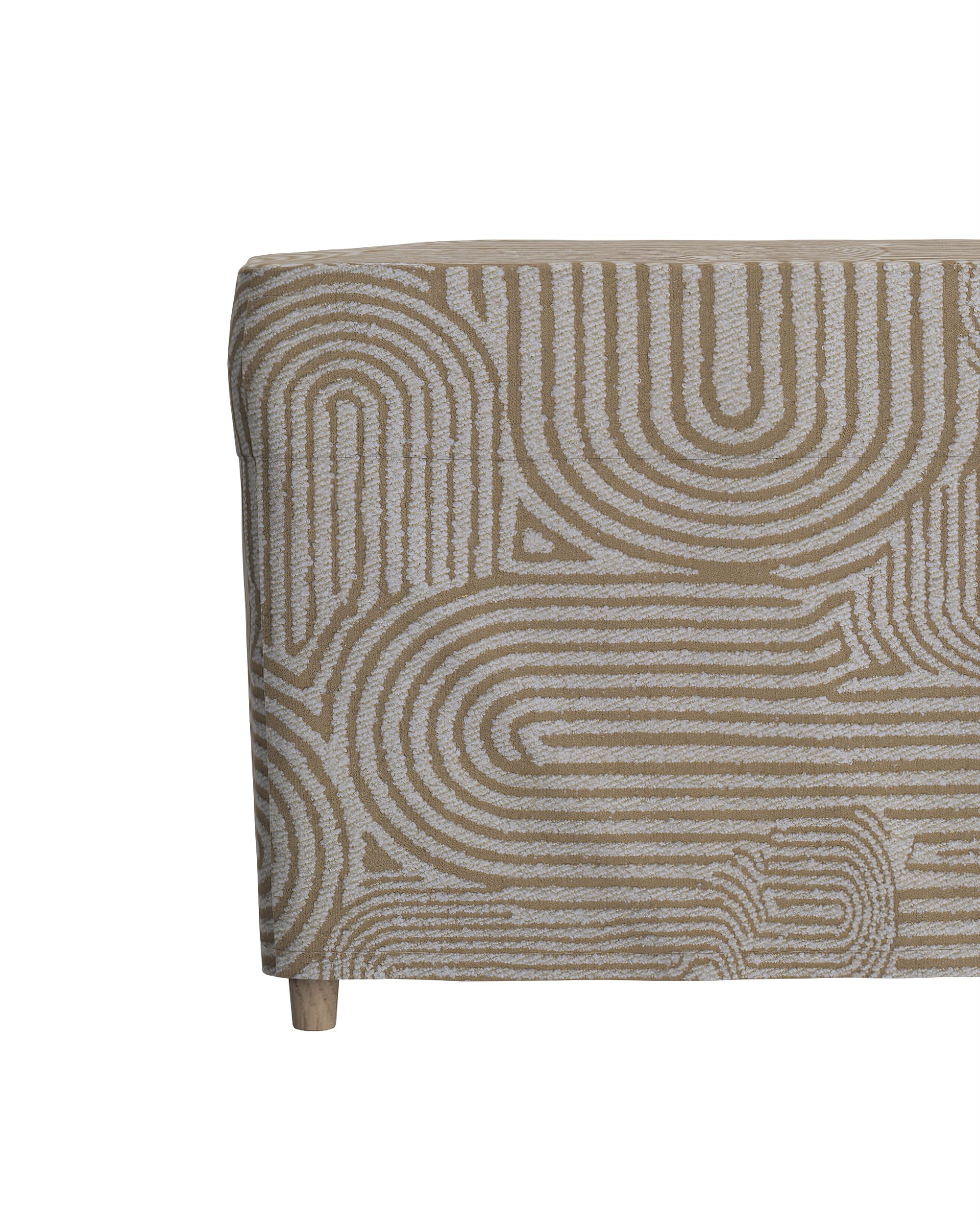 Strandmon footstool cover product colour beige fabric structured, patterned (hover)