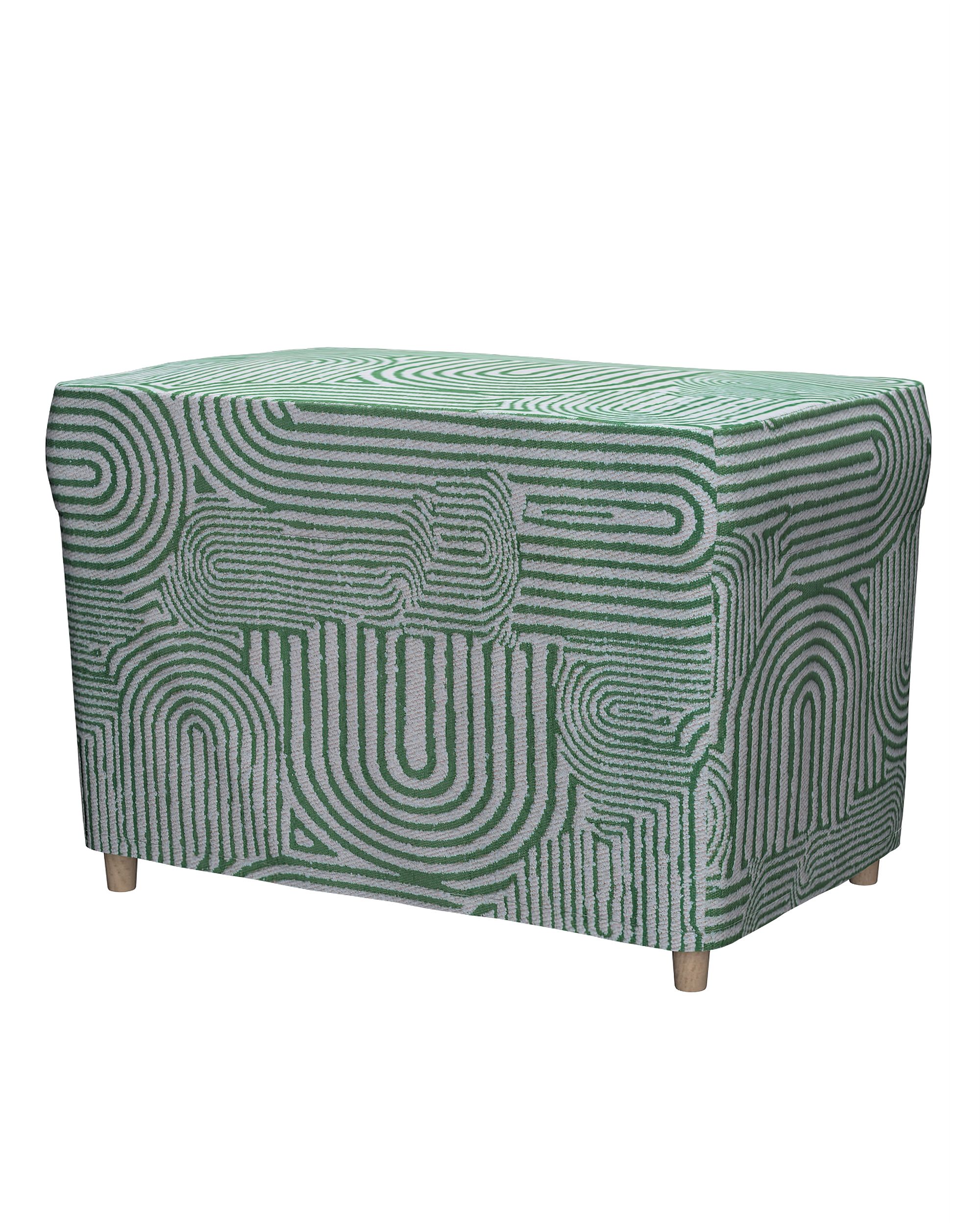 Strandmon footstool cover product colour green fabric structured, patterned