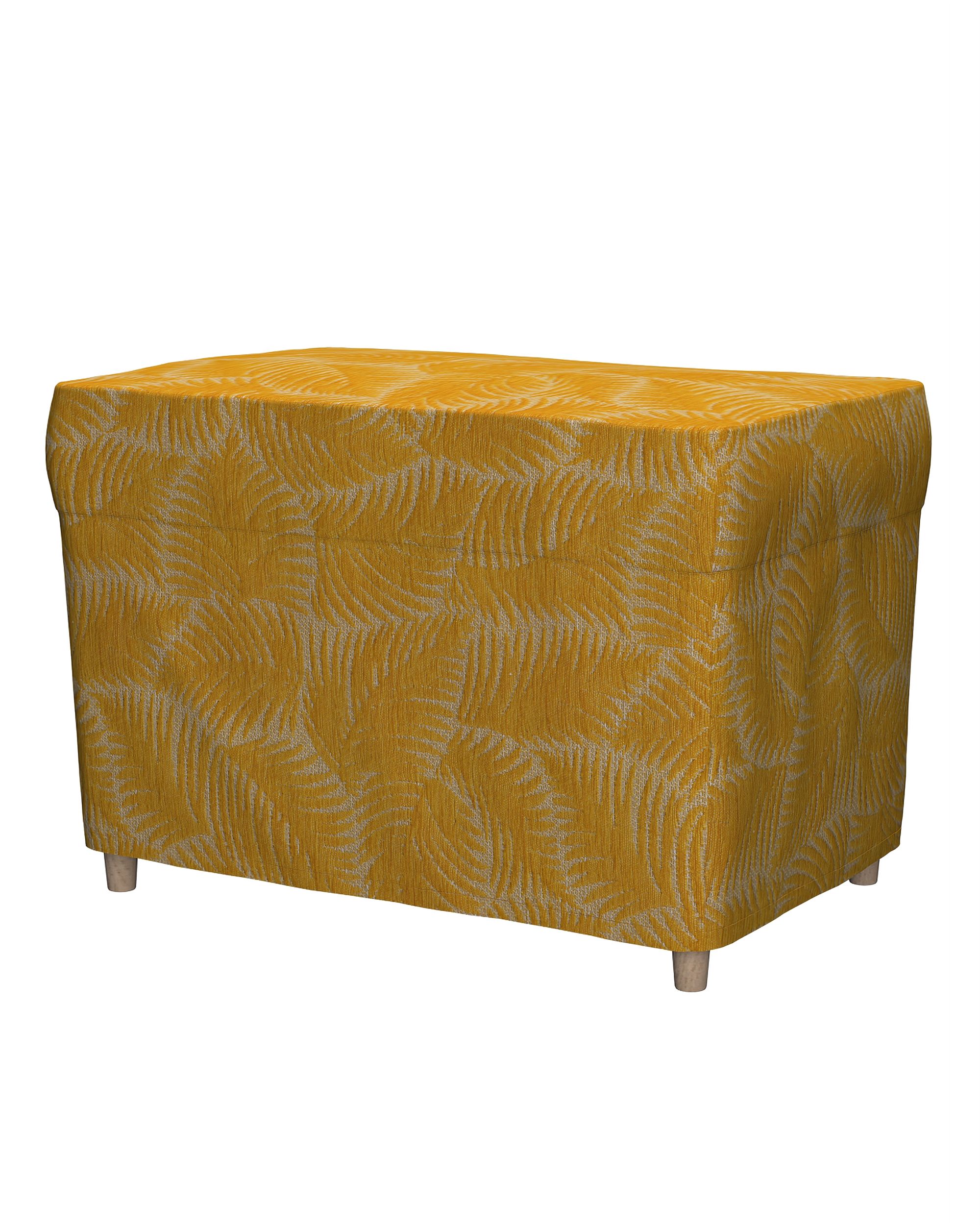 Strandmon footstool cover product colour yellow fabric structured, patterned