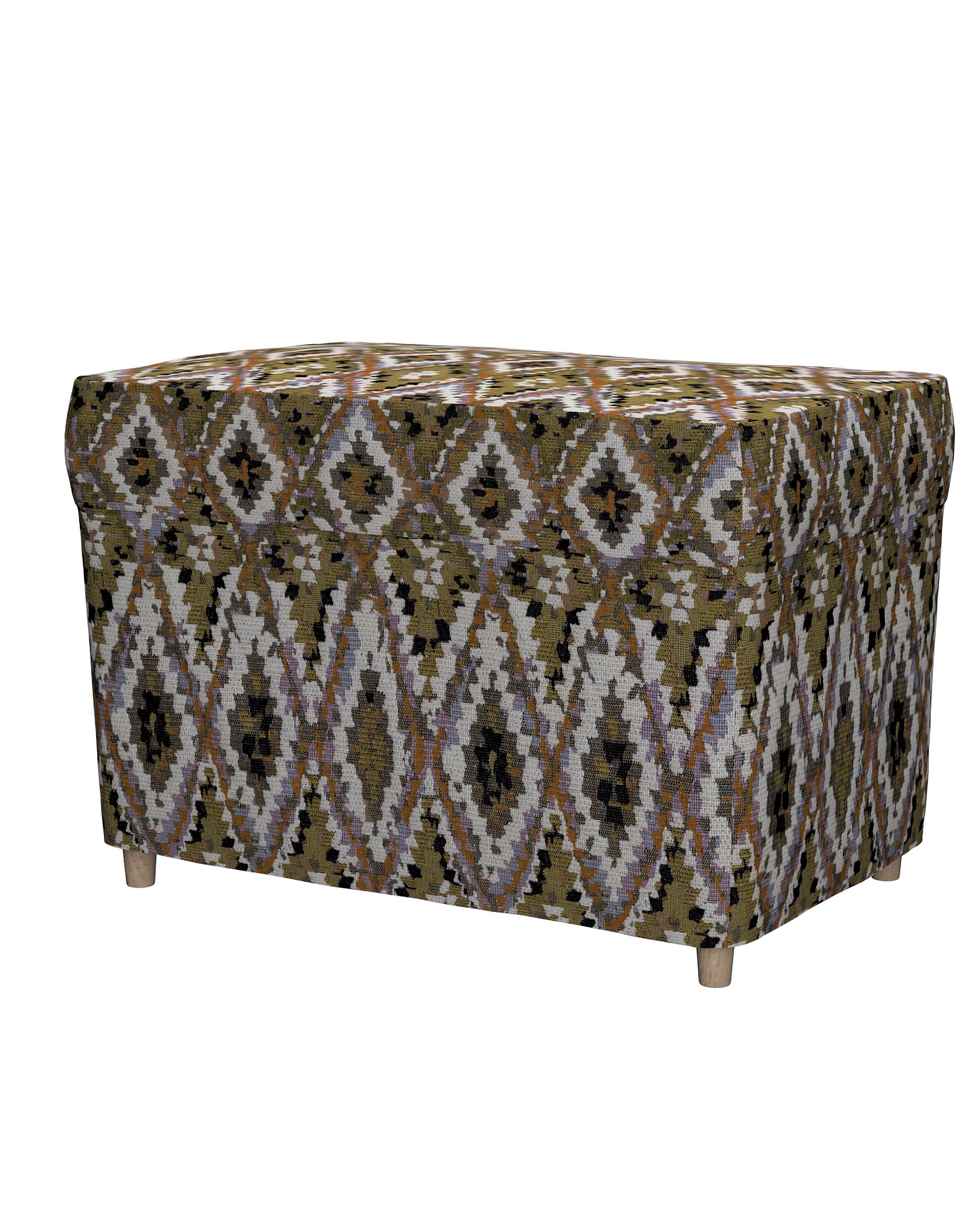 Strandmon footstool cover product colour multicolour fabric structured, patterned