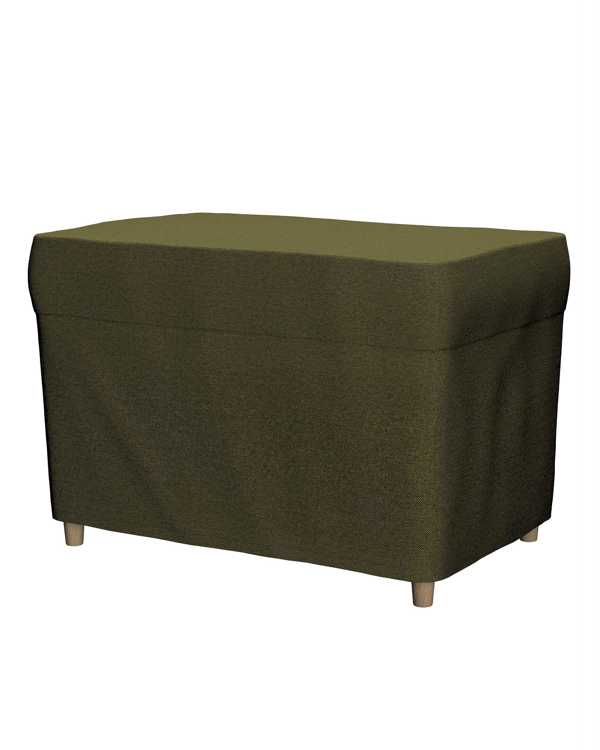 Strandmon footstool cover product colour green fabric structured