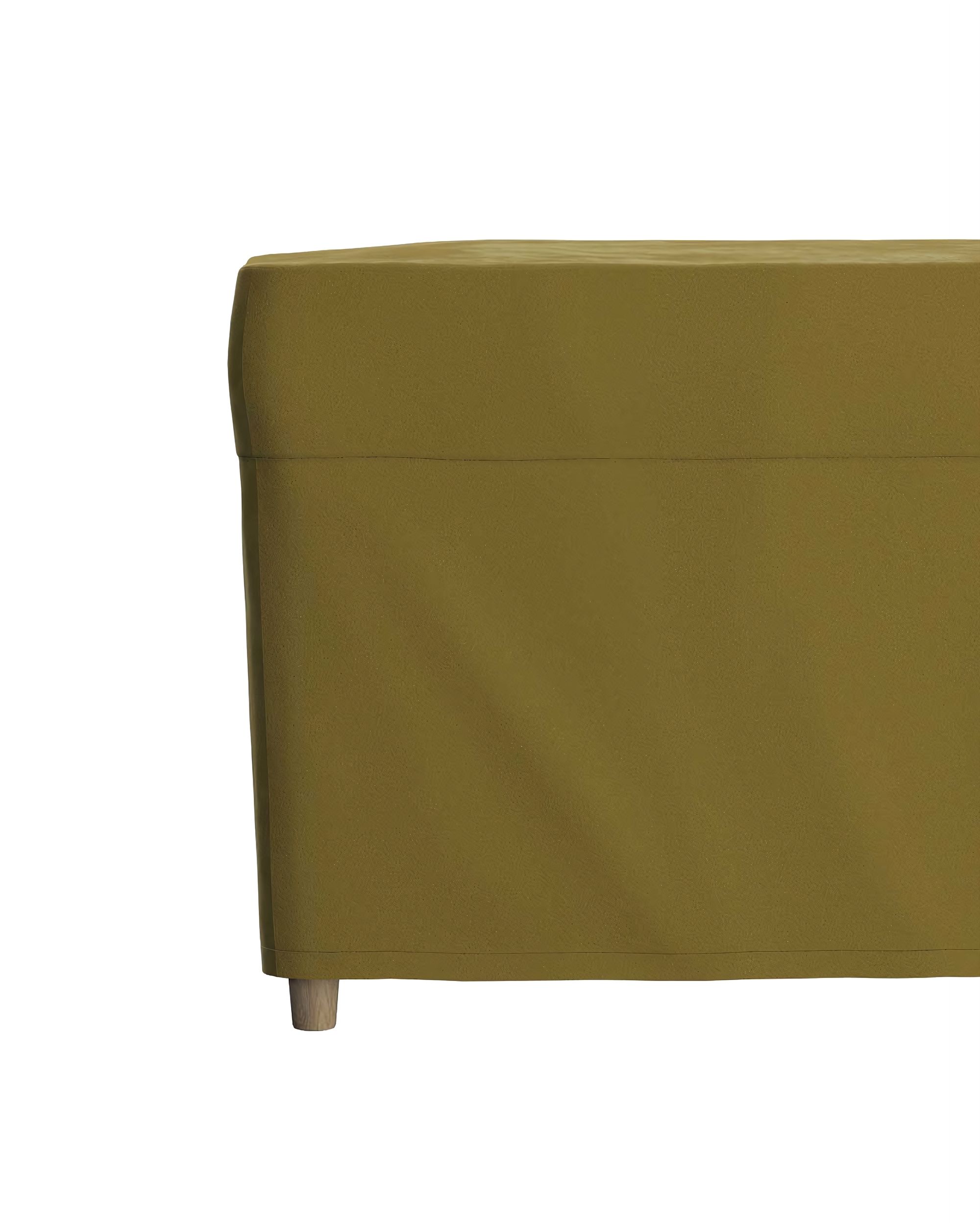 Strandmon footstool cover product colour green fabric gloss, velvet (hover)
