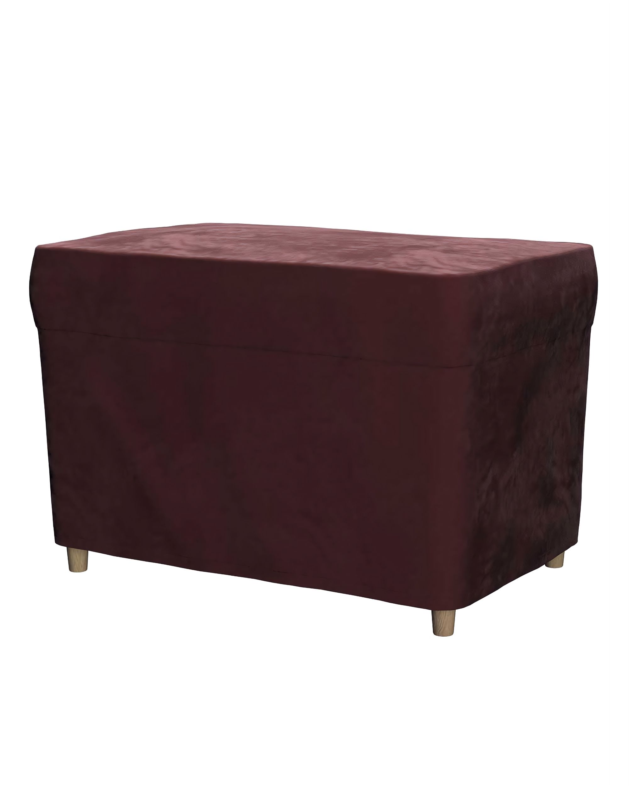 Strandmon footstool cover product colour red fabric gloss, velvet