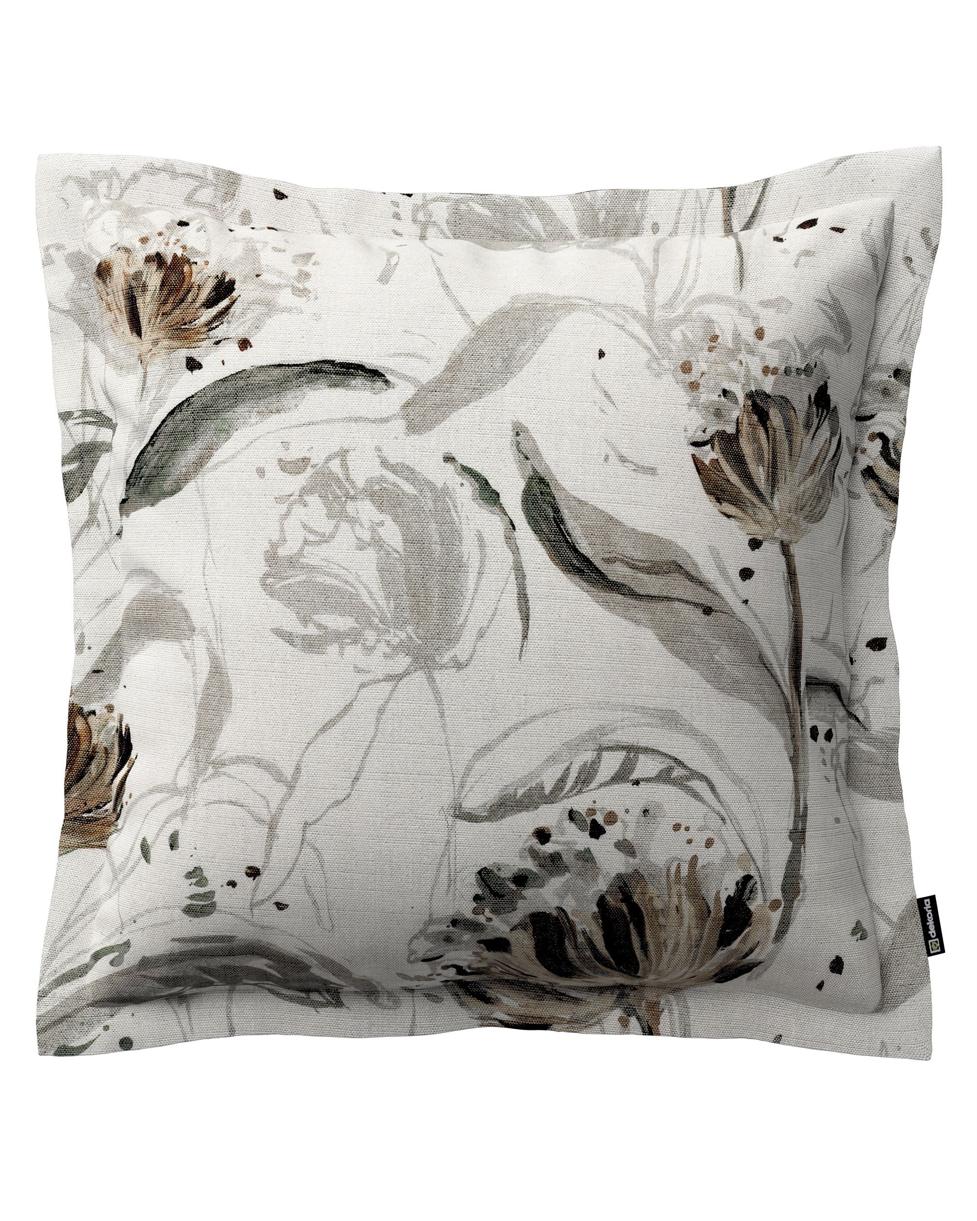 Mona cushion cover with border product colour grey fabric structured, patterned