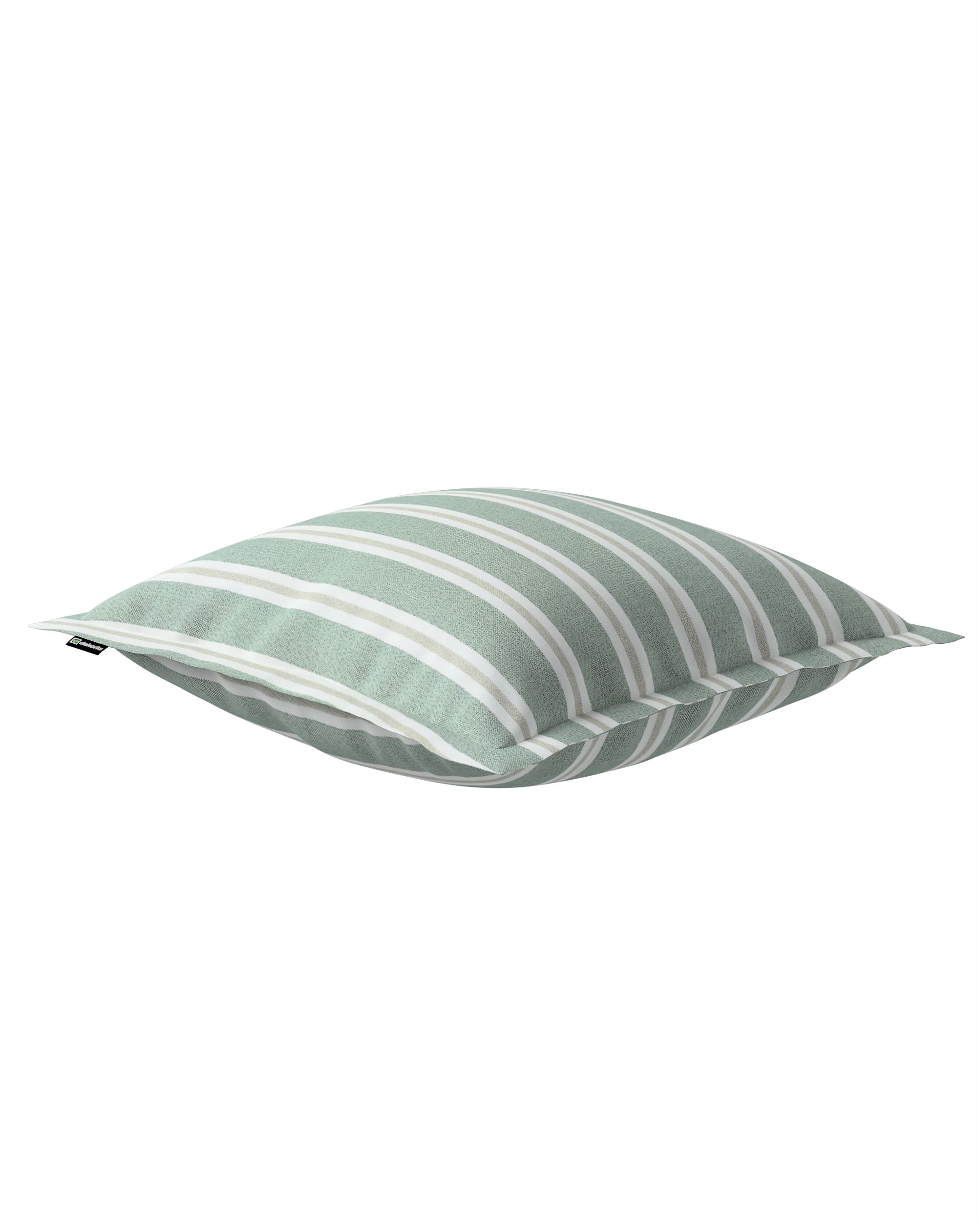 Mona cushion cover with border product colour green fabric structured, patterned (hover)