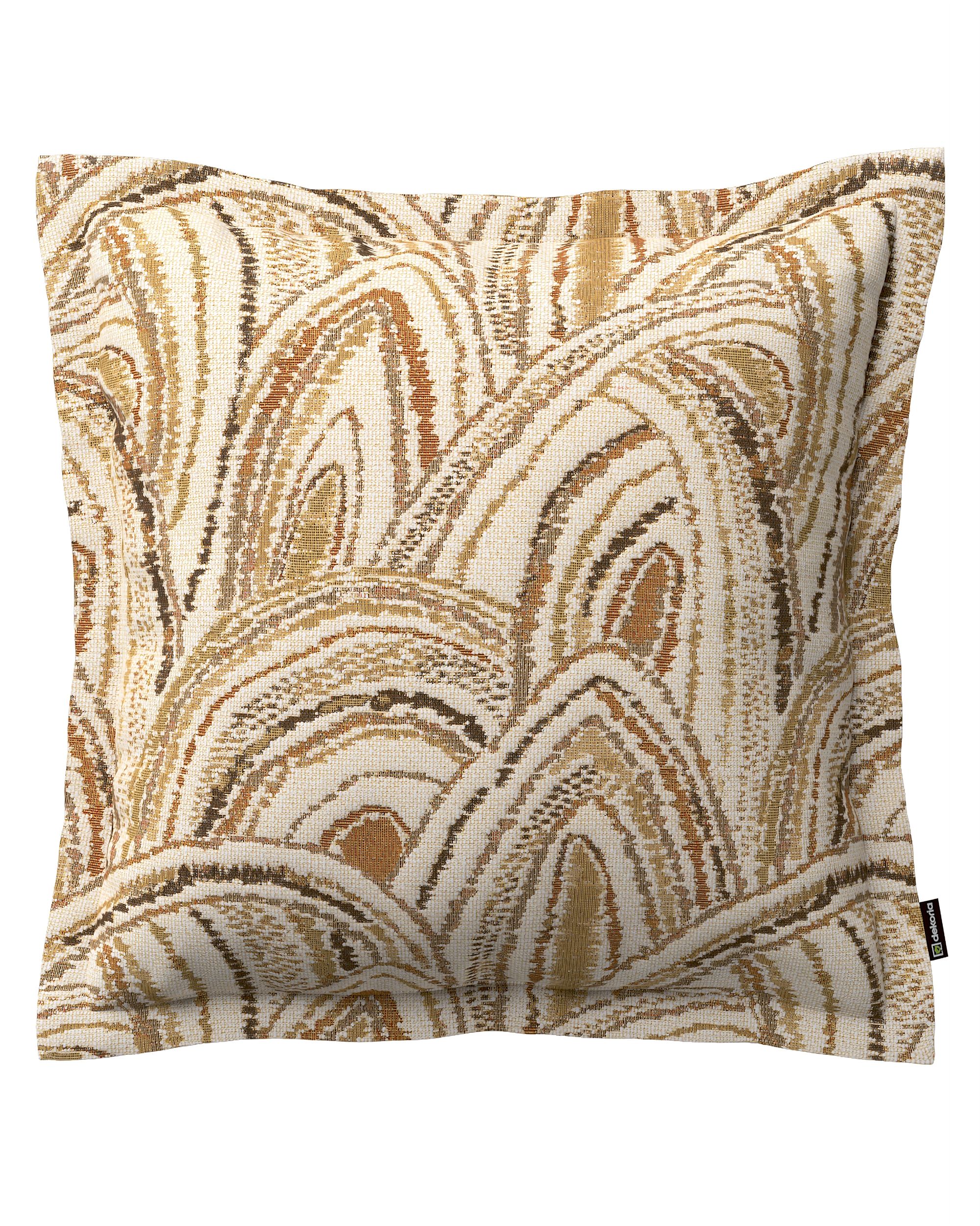 Mona cushion cover with border product colour beige fabric structured, patterned