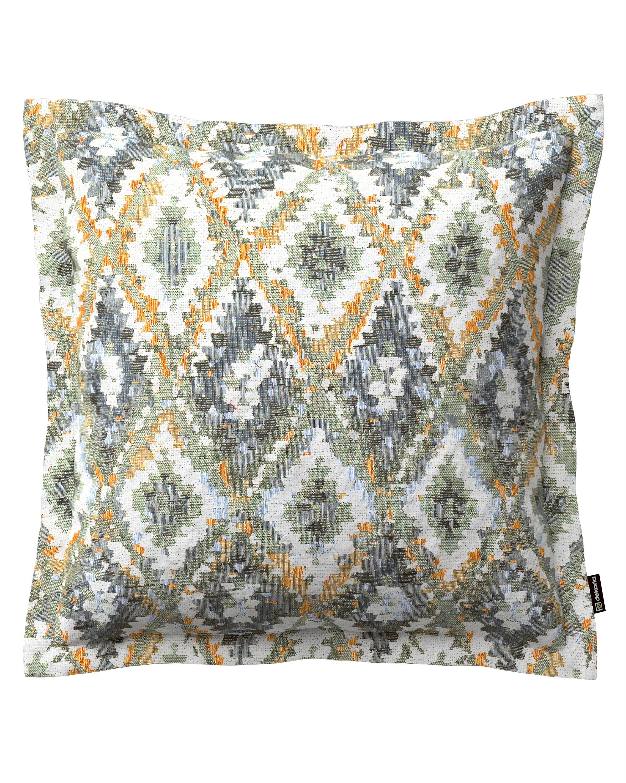 Mona cushion cover with border product colour blue fabric structured, patterned