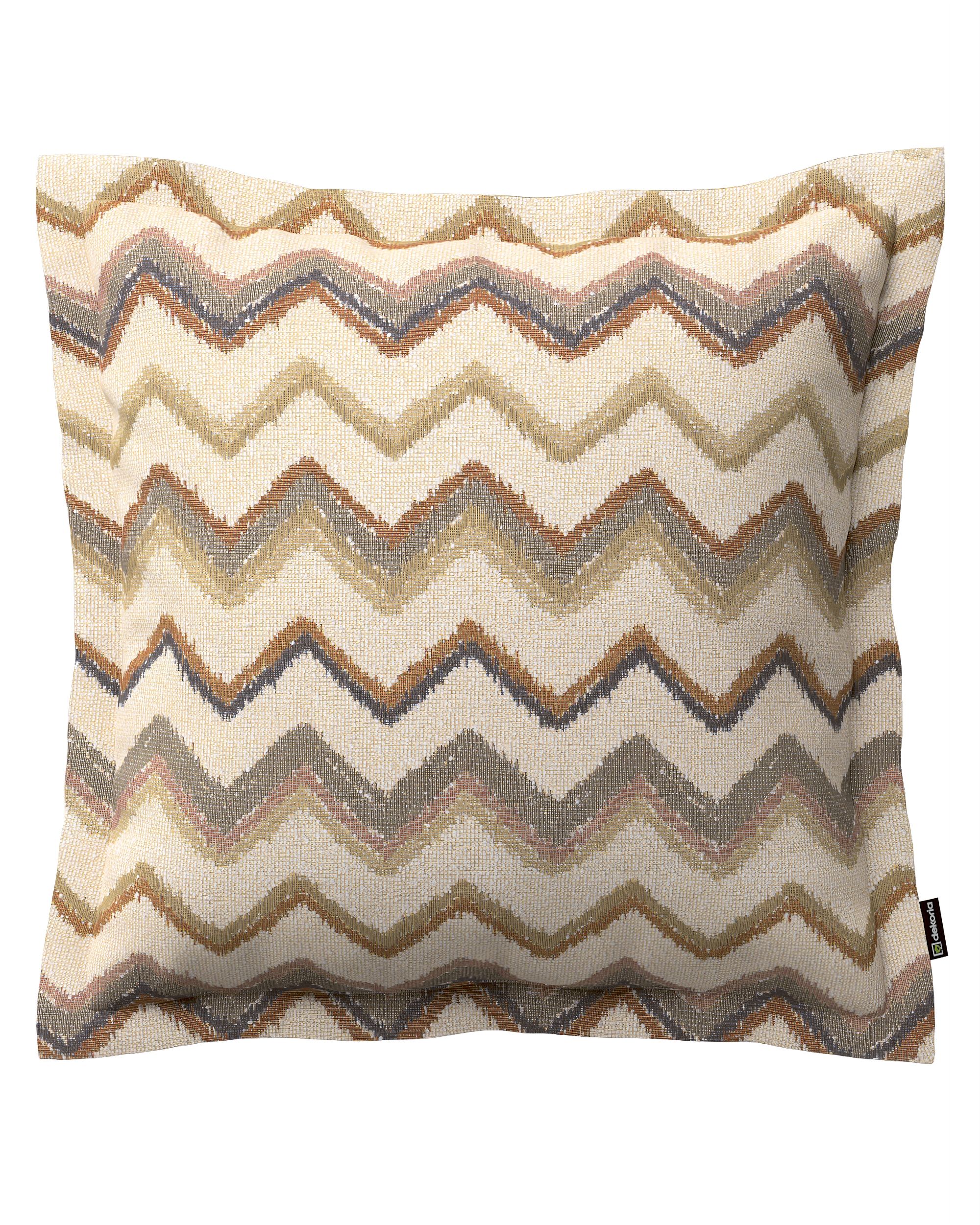 Mona cushion cover with border product colour beige fabric structured, patterned