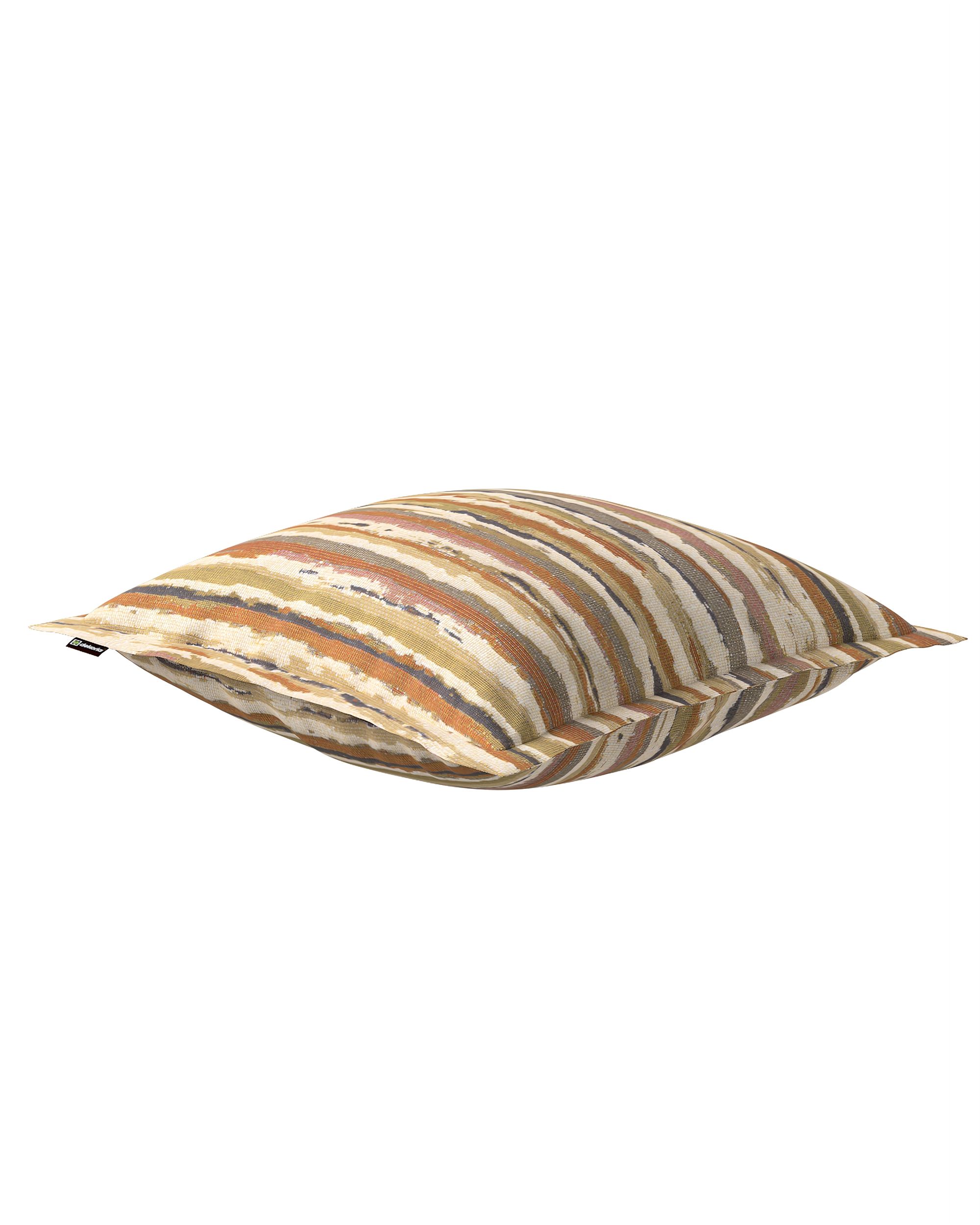 Mona cushion cover with border product colour beige fabric structured, patterned (hover)