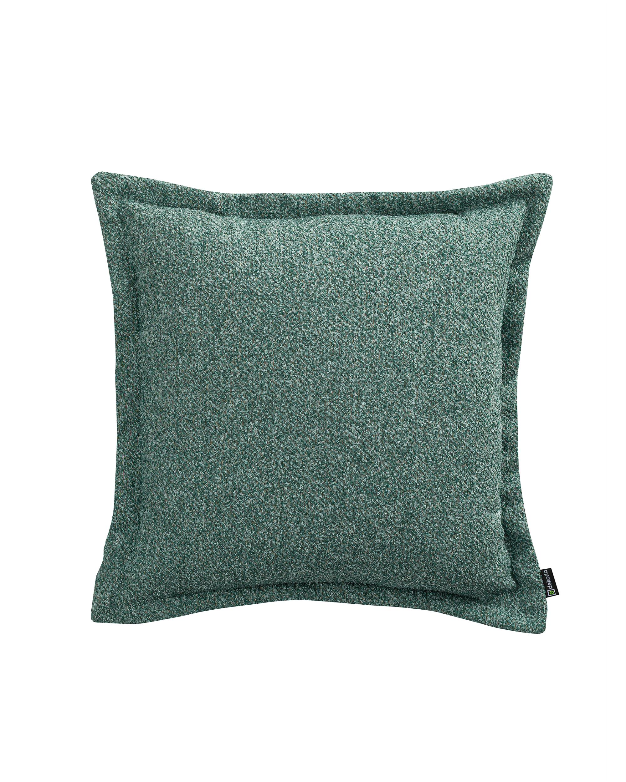Mona cushion cover with border product colour green fabric structured (hover)