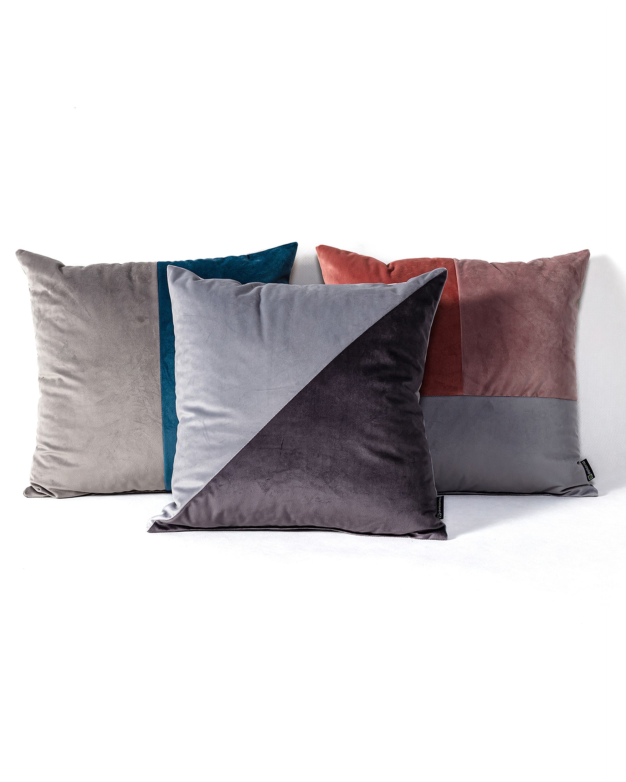 Patchwork pillow square grey graphite (hover)
