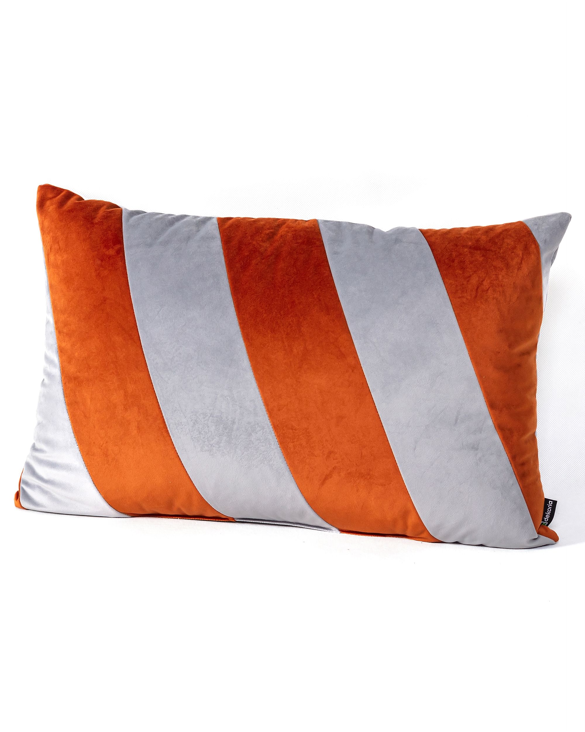 Patchwork rectangular pillow grey copper