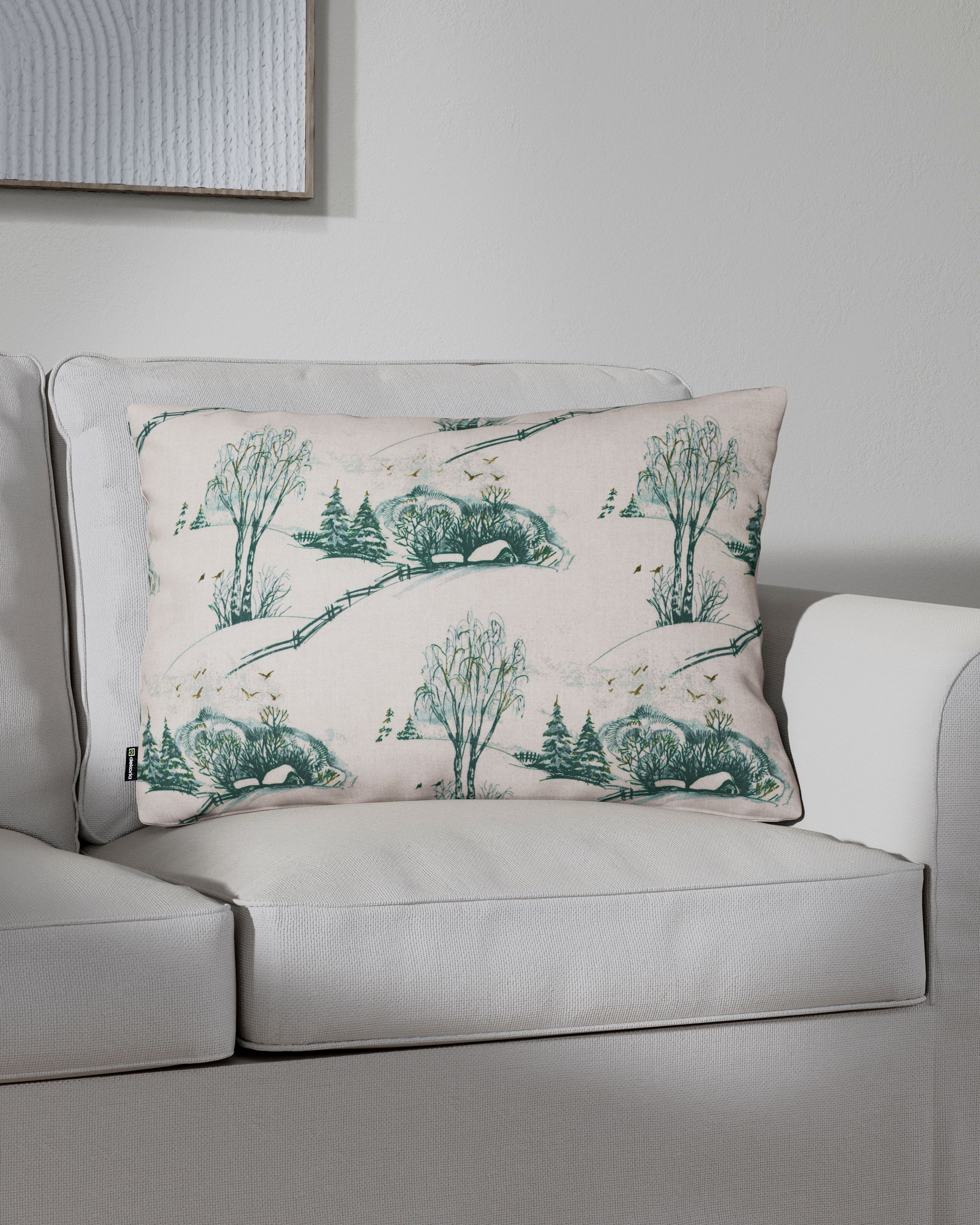 Kinga rectangular cushion cover product colour white fabric patterned