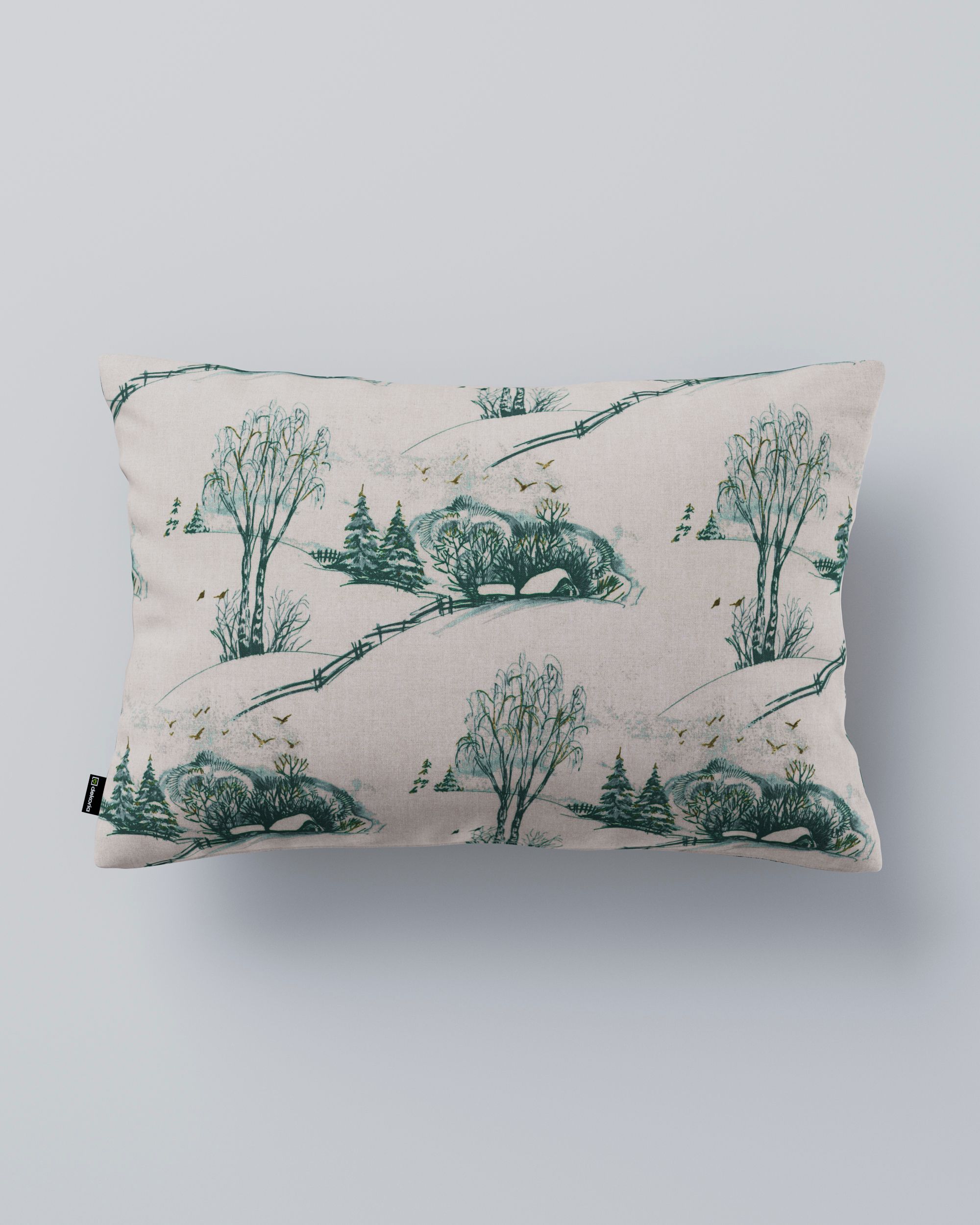 Kinga rectangular cushion cover product colour white fabric patterned (hover)