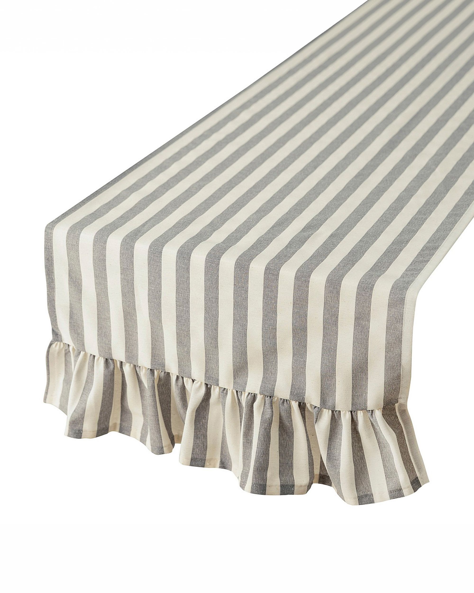 Table runner with valance 40x160 cm product colour grey fabric patterned
