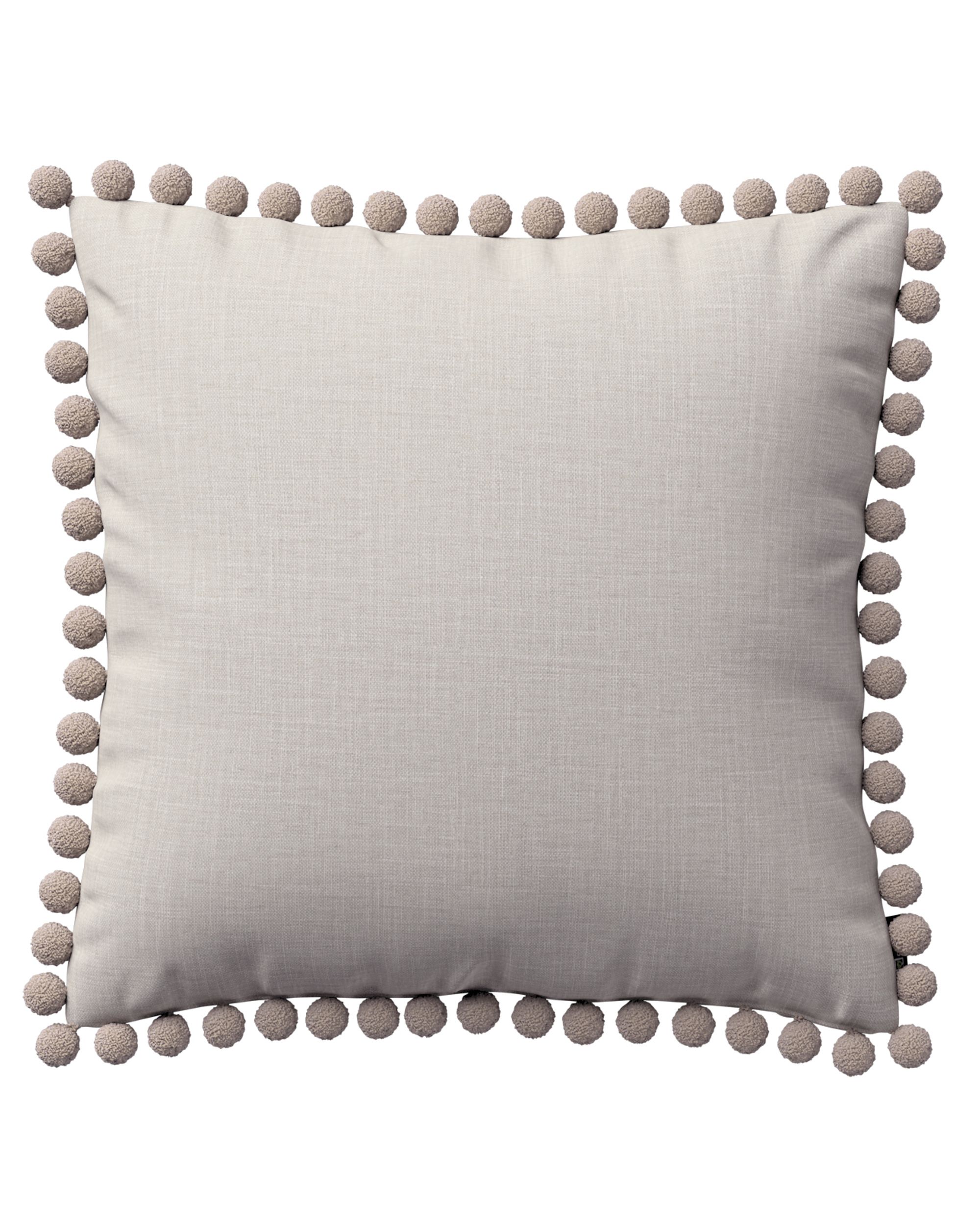 Vera cushion cover with pom poms product colour grey fabric structured