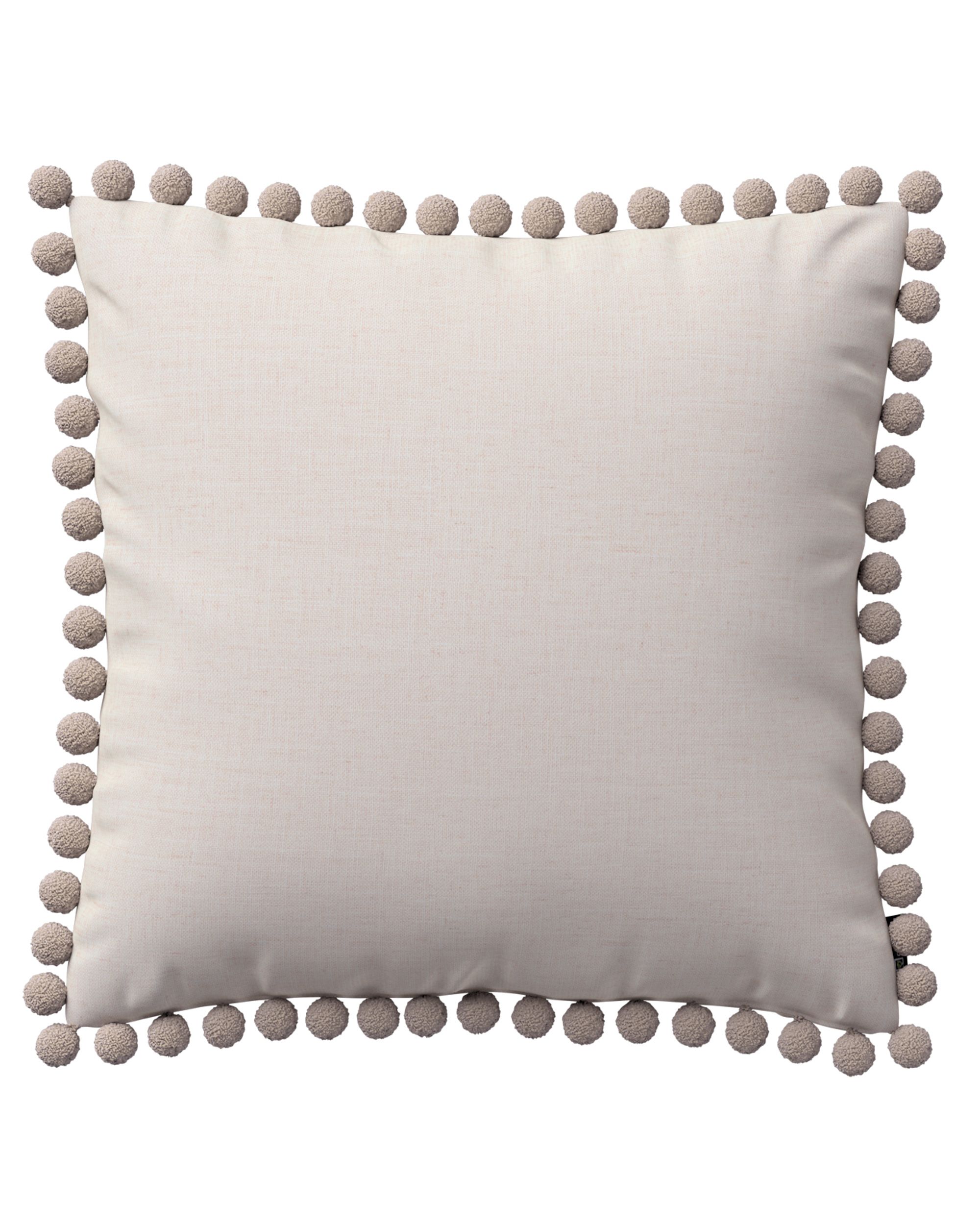 Vera cushion cover with pom poms product colour cream fabric structured