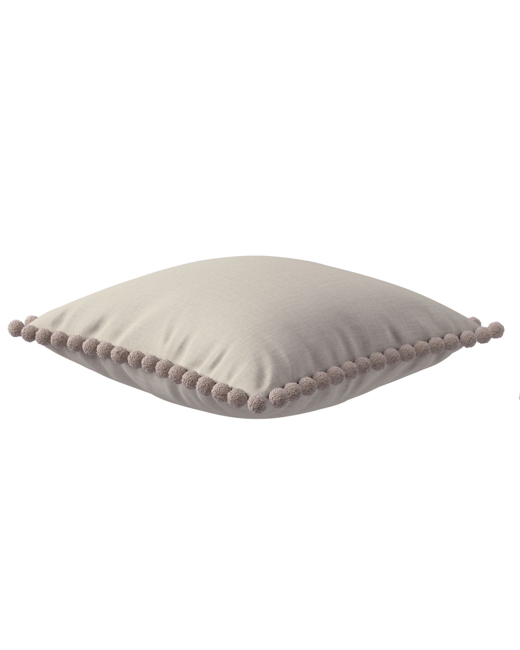 Vera cushion cover with pom poms product colour grey fabric structured (hover)