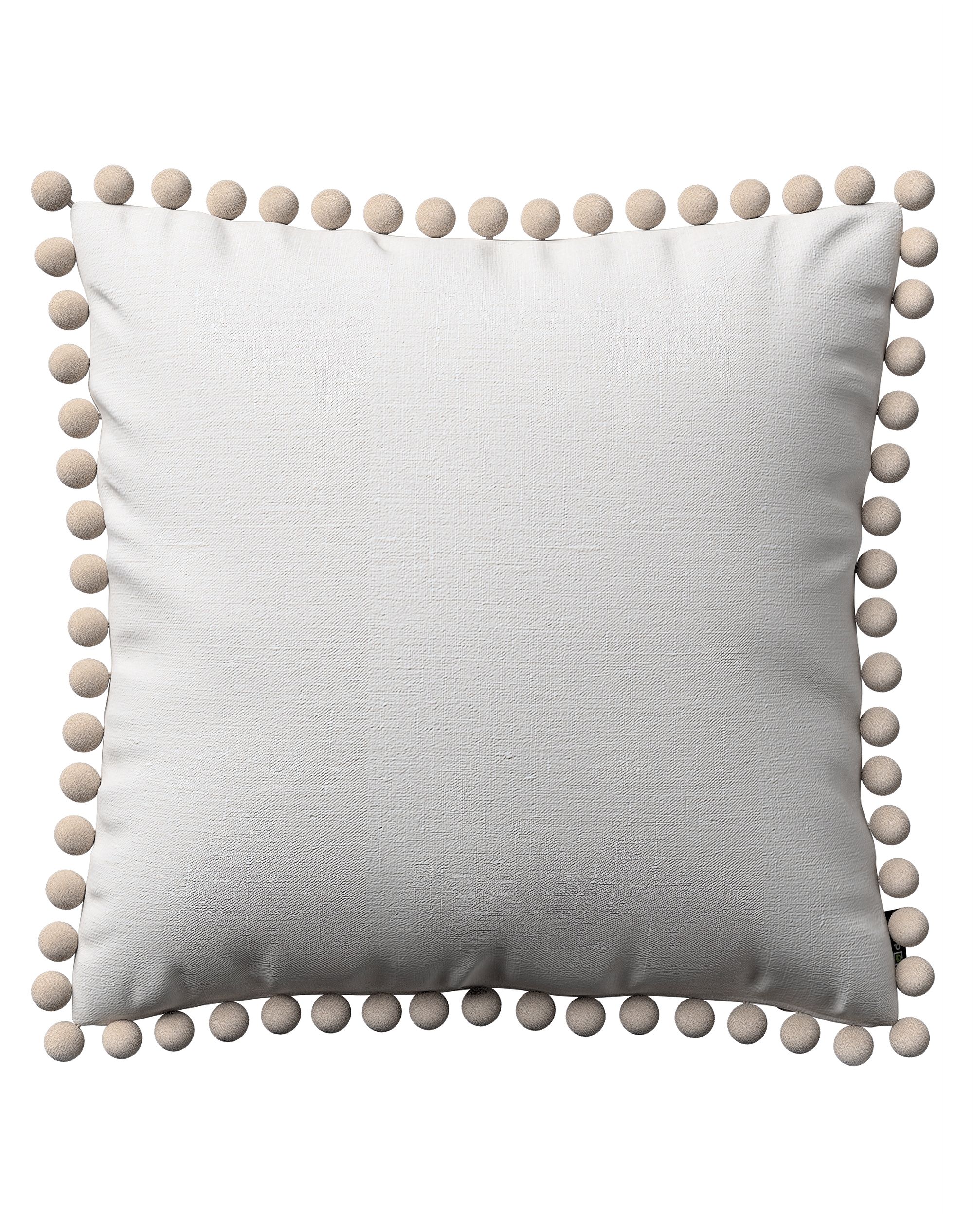 Vera cushion cover with pom poms product colour white fabric semi-sheer, structured