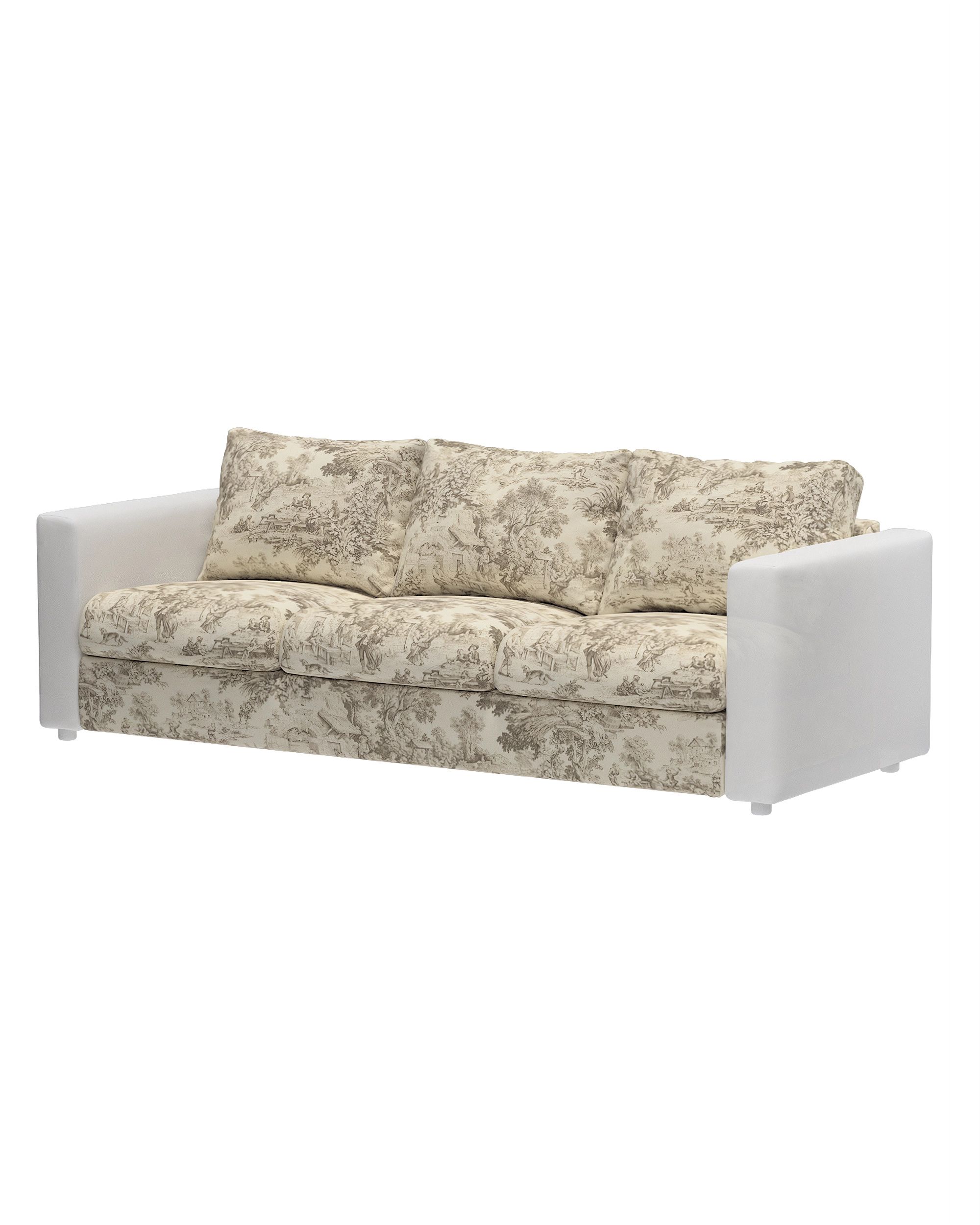 Cover for the non-convertible 3-seater Vimle section product colour brown fabric patterned